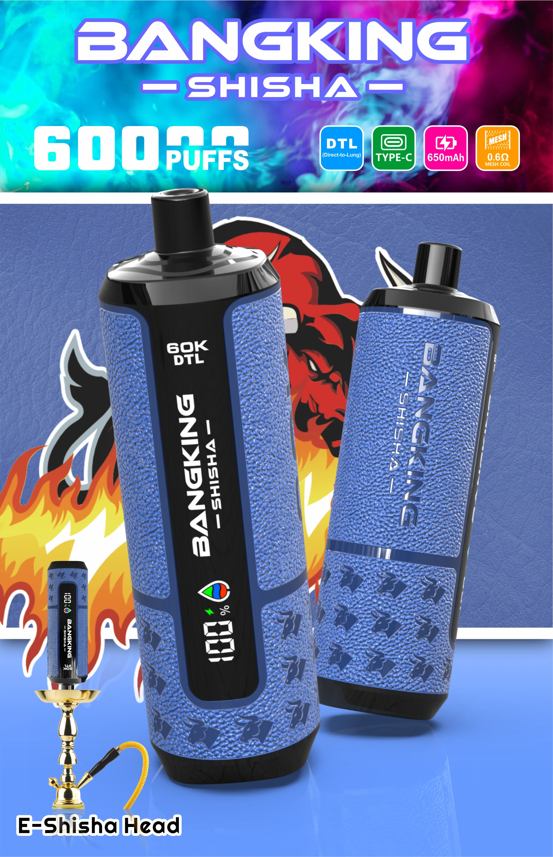 Bang King Shisha 60000パフ 使い捨て電子タバコ - image 5