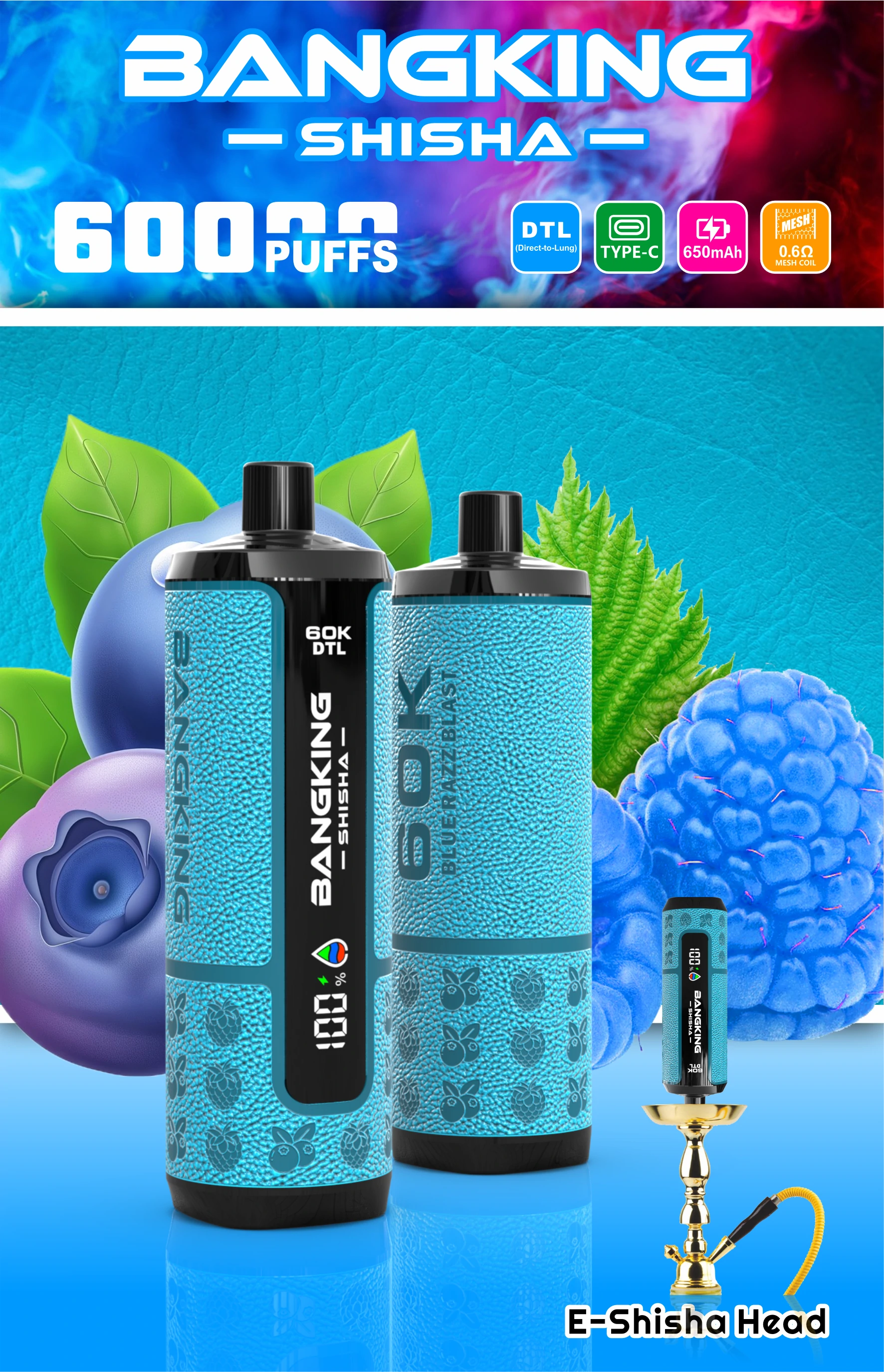 Bang King Shisha 60000パフ 使い捨て電子タバコ - image 7