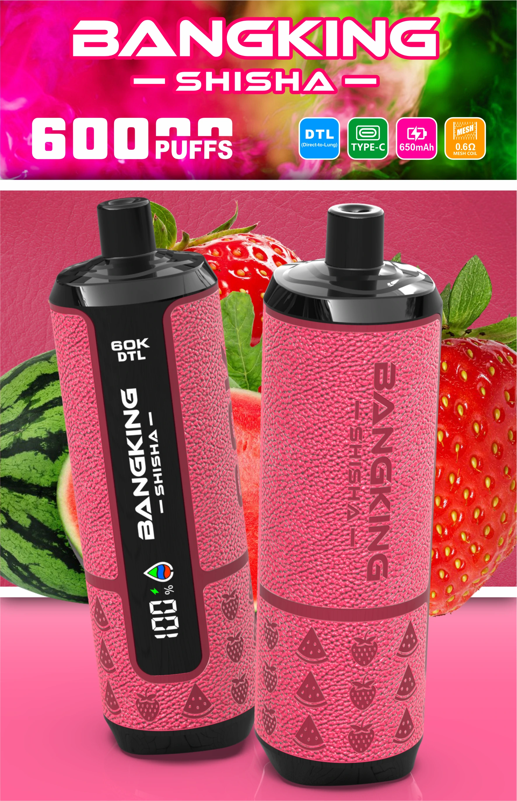 Bang King Shisha 60000パフ 使い捨て電子タバコ - image 9