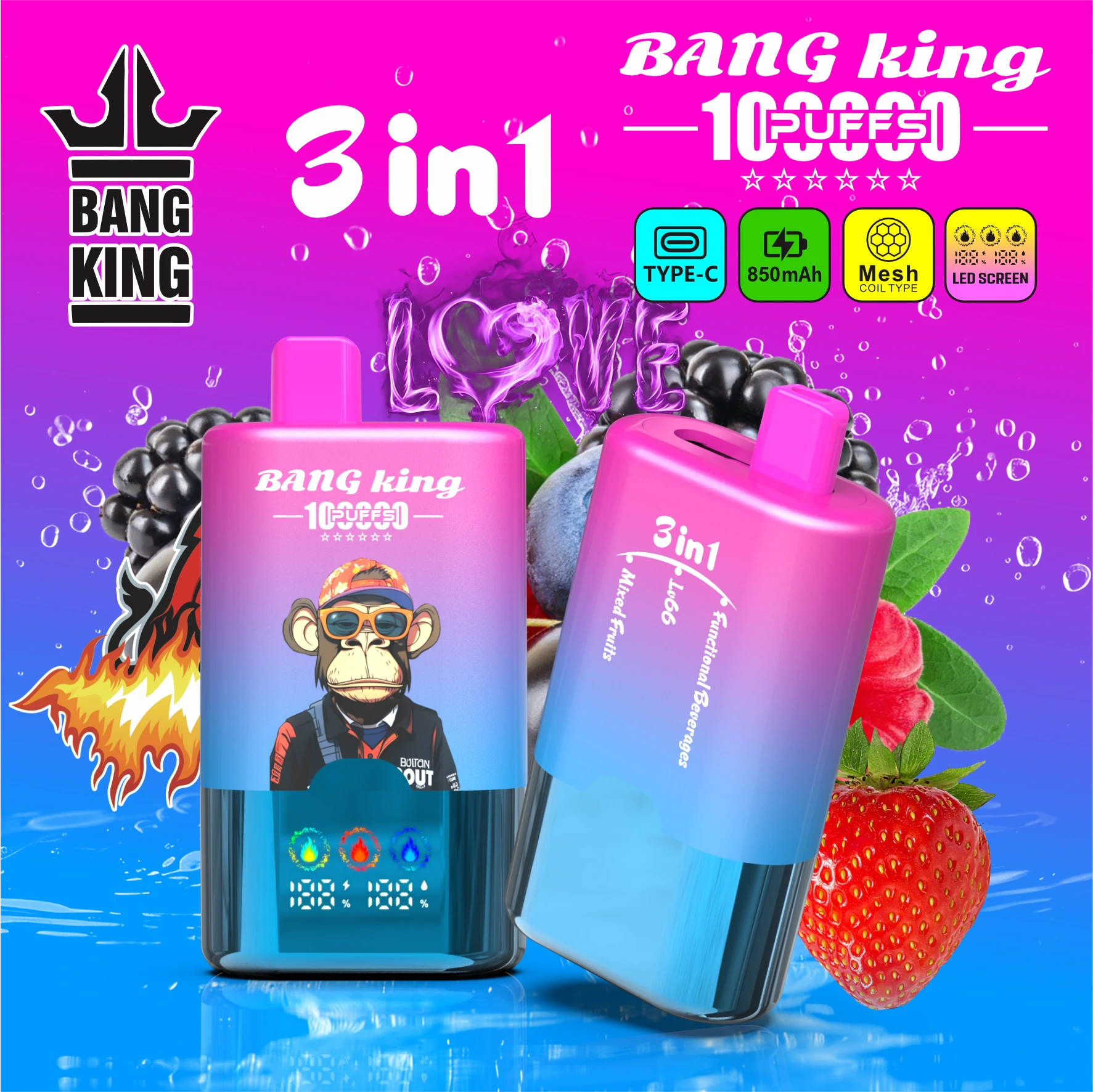 Bang King 100000パフ 3-in-1 使い捨て電子タバコ - image 7