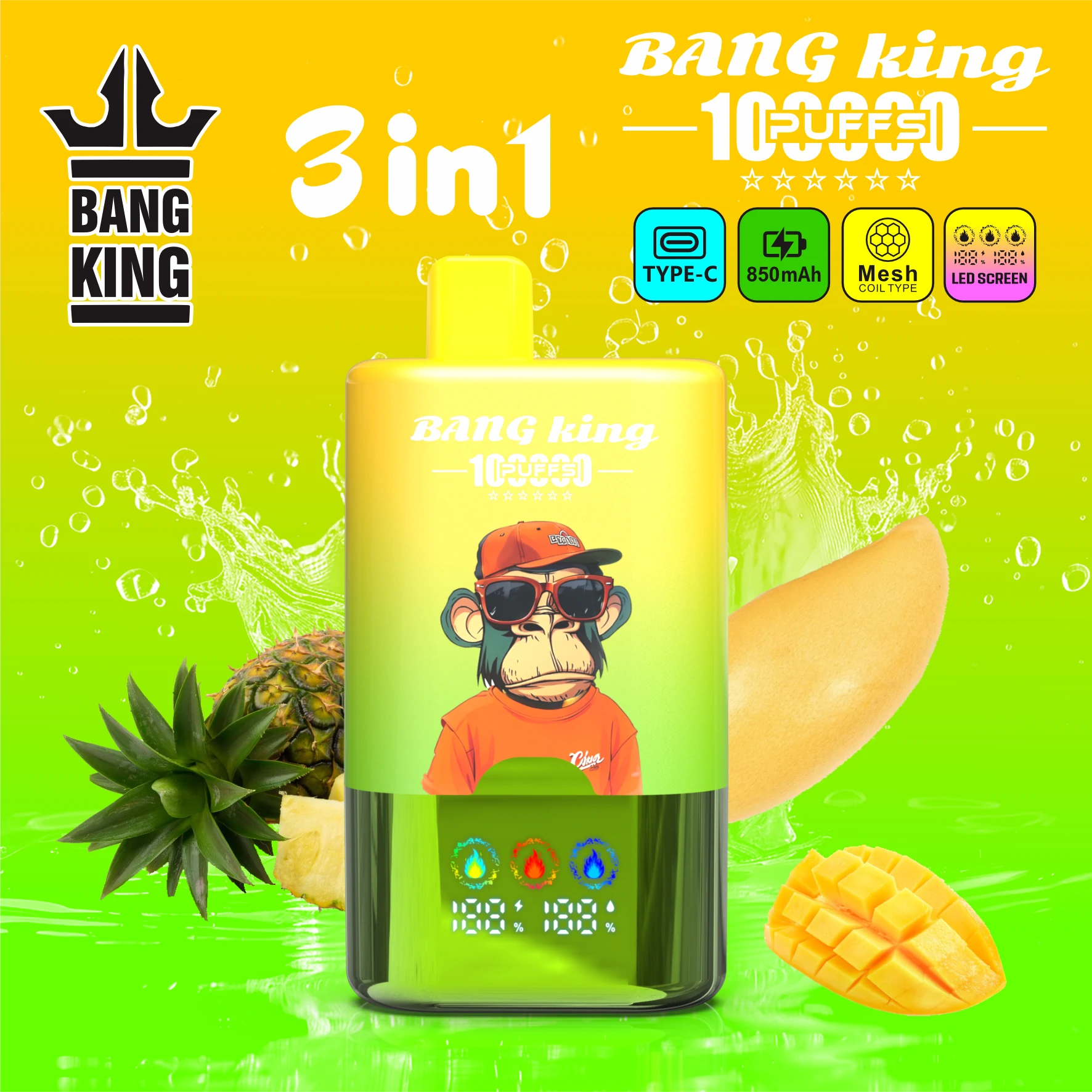 Bang King 100000パフ 3-in-1 使い捨て電子タバコ - image 3