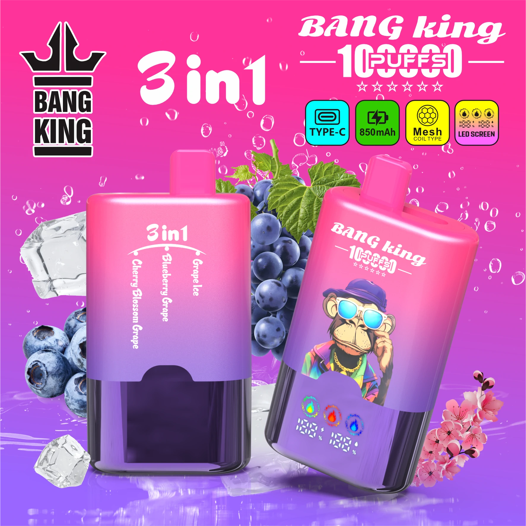 Bang King 100000パフ 3-in-1 使い捨て電子タバコ - image 4