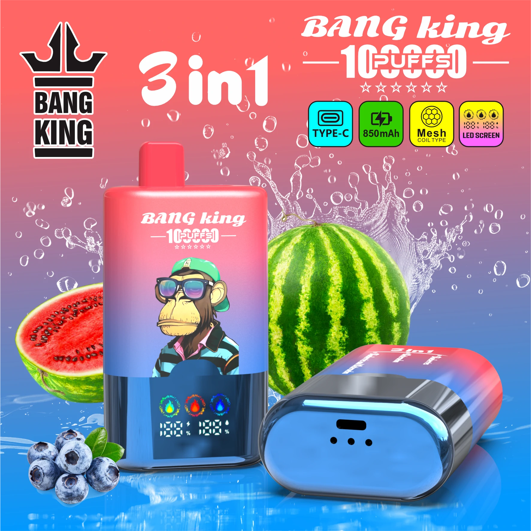 Bang King 100000パフ 3-in-1 使い捨て電子タバコ - image 6