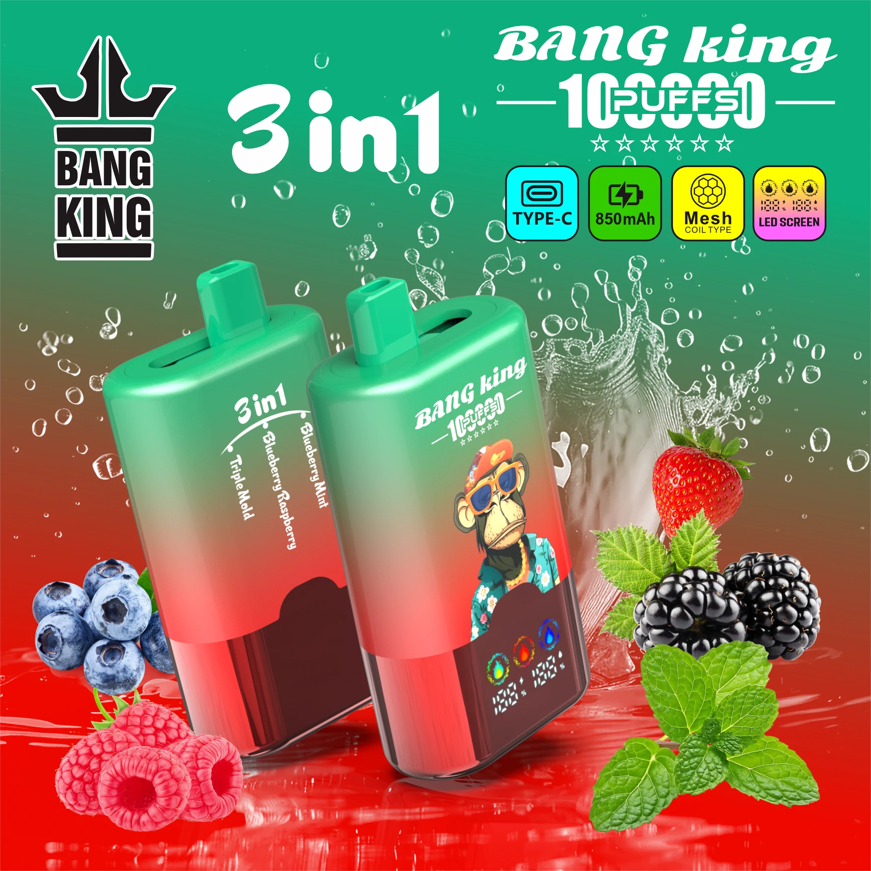 Bang King 100000パフ 3-in-1 使い捨て電子タバコ - image 8