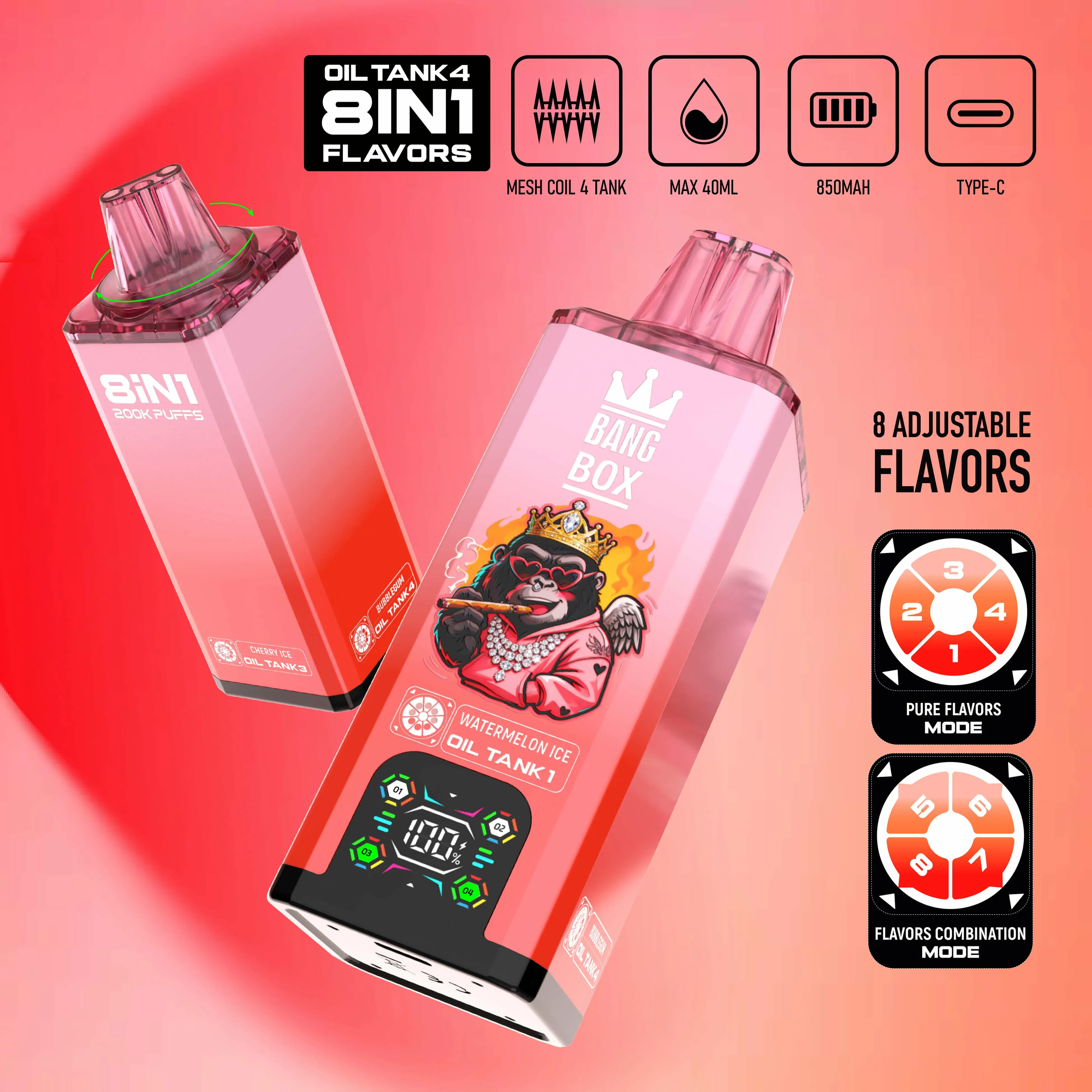 BANG BOX 200000パフ 8-in-1 使い捨て電子タバコ - image 3