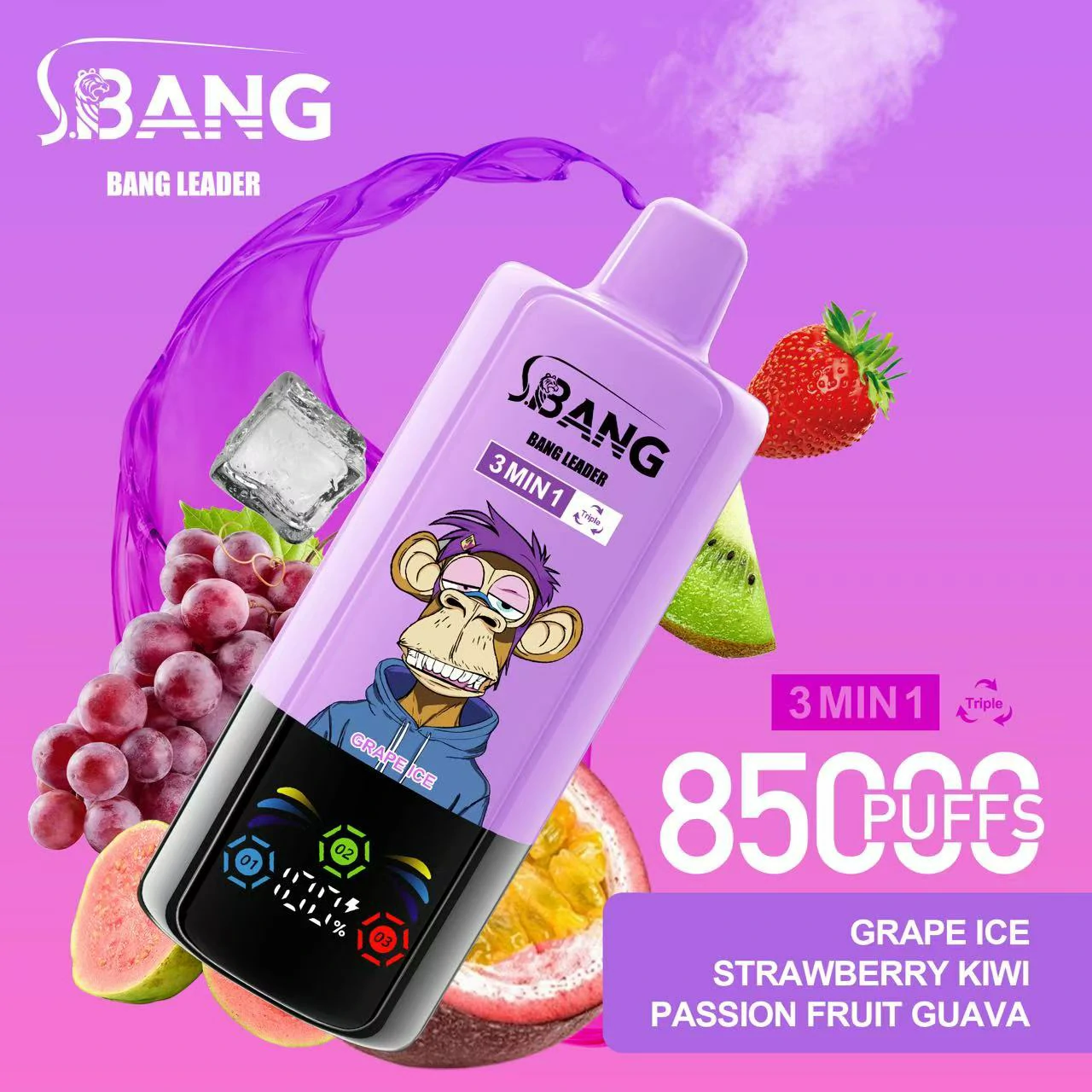 Bang Leader 85000パフ 3-in-1 使い捨て電子タバコ - image 3