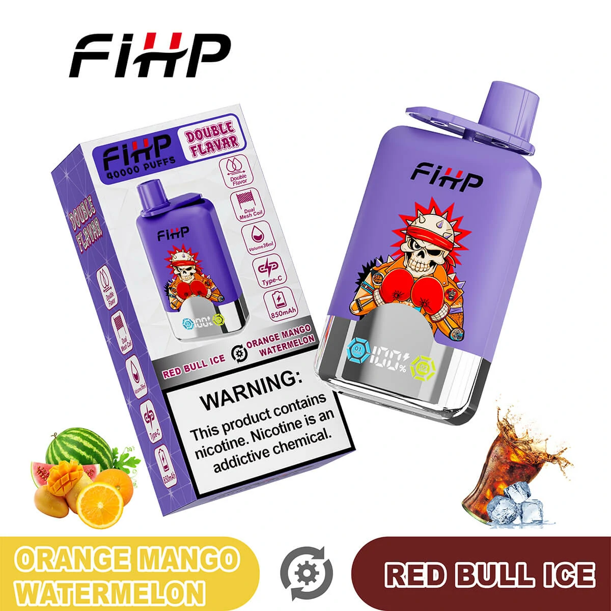 FIHP 40000パフ 2-in-1 使い捨て電子タバコ - image 2