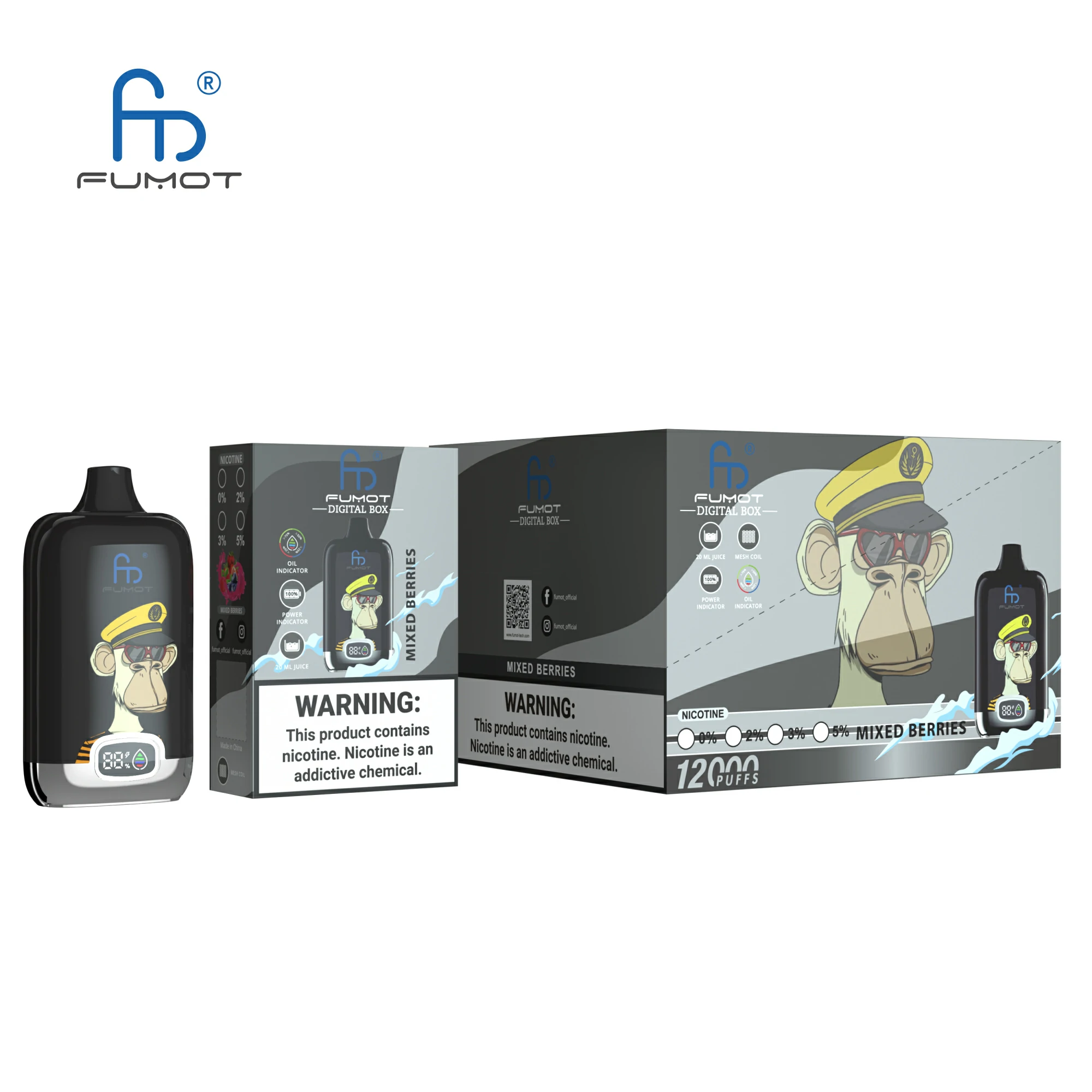 Fumot Digtal Box 12000パフ 使い捨て電子タバコ - image 5