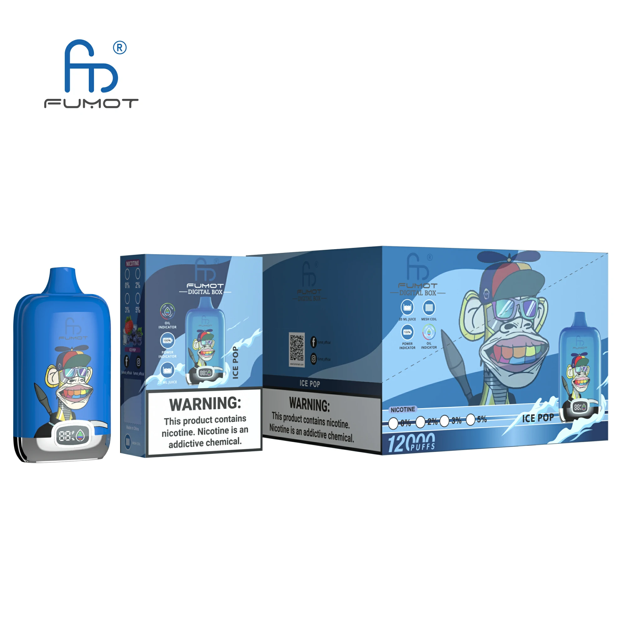 Fumot Digtal Box 12000パフ 使い捨て電子タバコ - image 4