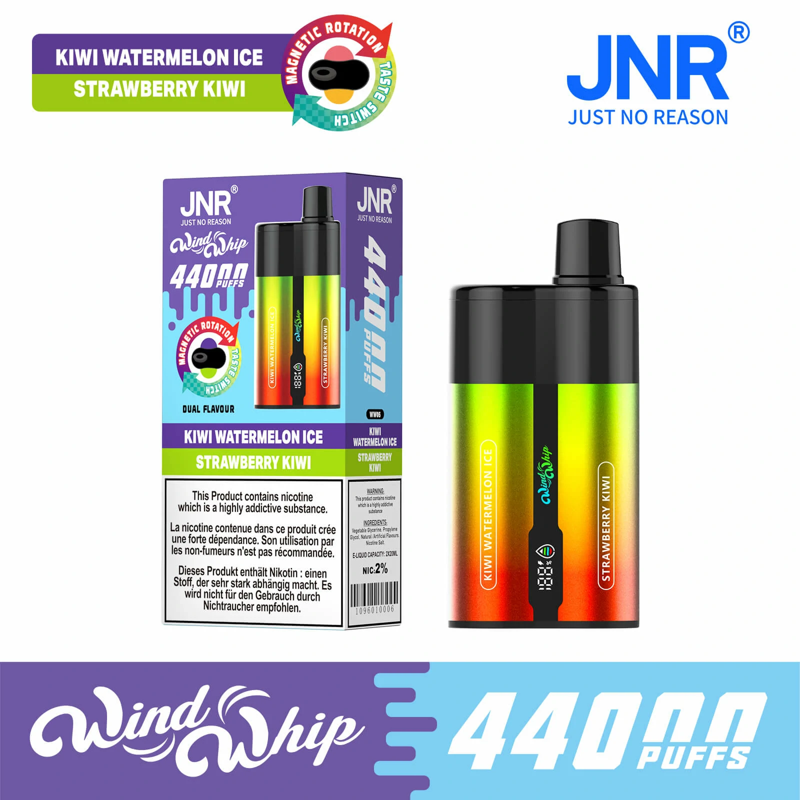 JNR Wind Whip 44000パフ 使い捨て電子タバコ - image 3
