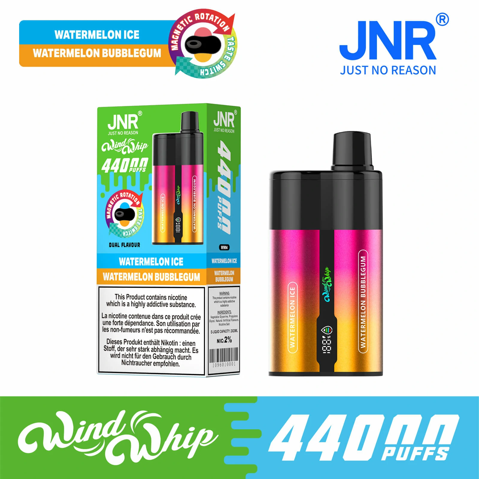 JNR Wind Whip 44000パフ 使い捨て電子タバコ - image 2