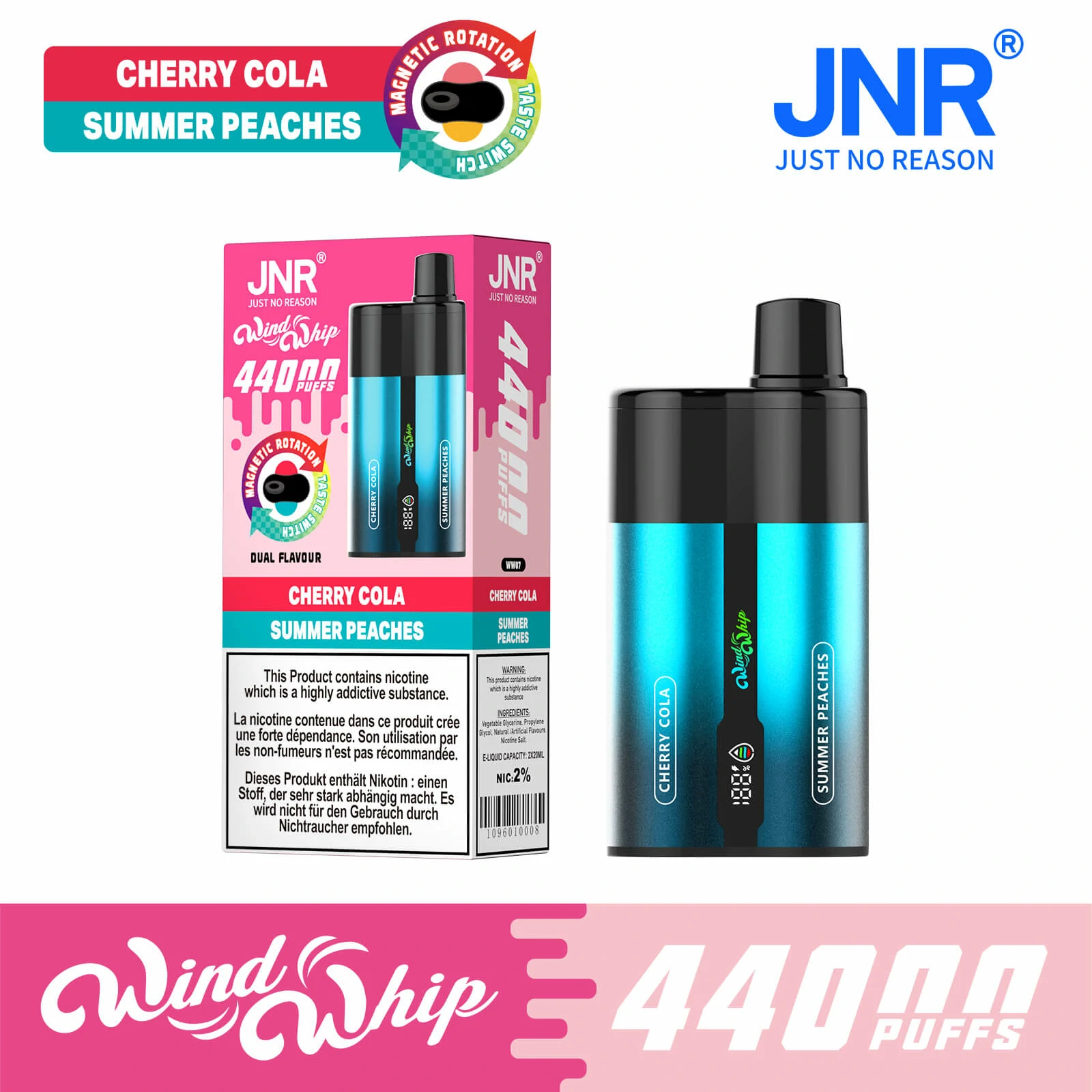 JNR Wind Whip 44000パフ 使い捨て電子タバコ - image 5