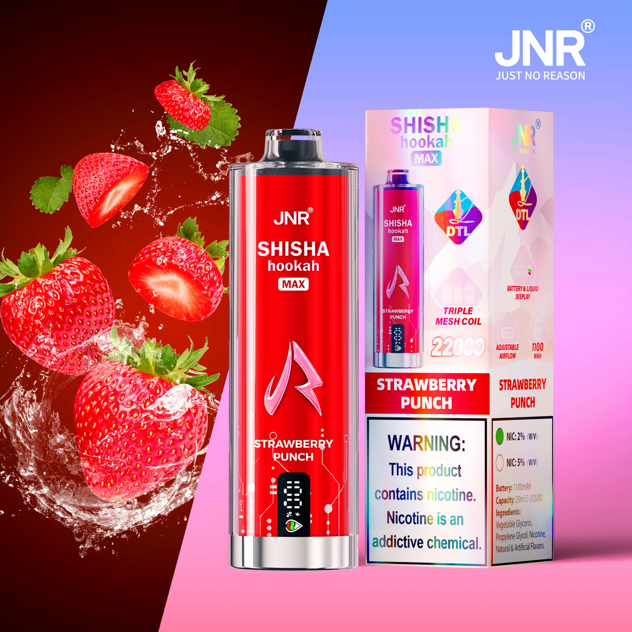 JNR Shisha Hookah Max 22000パフ 使い捨て電子タバコ - image 2