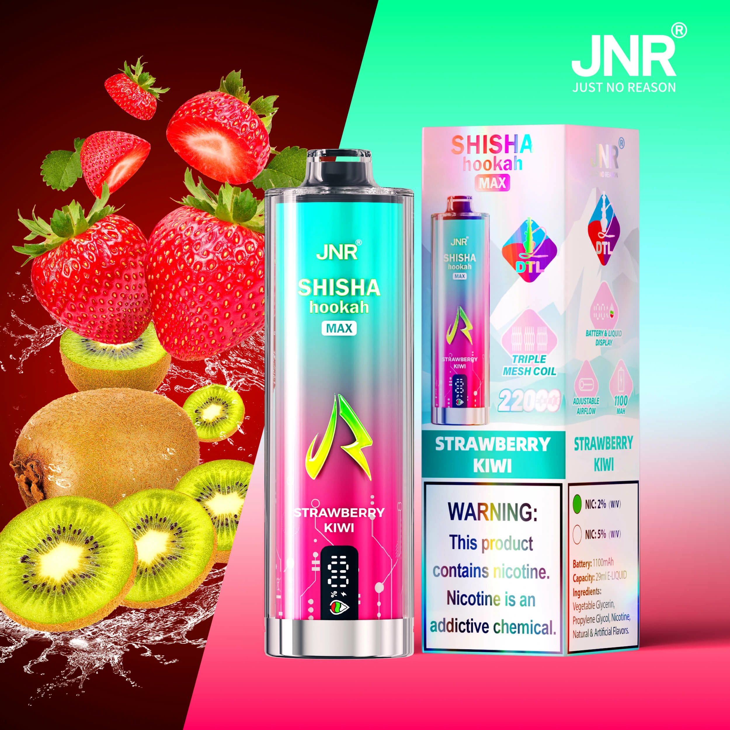 JNR Shisha Hookah Max 22000パフ 使い捨て電子タバコ - image 3