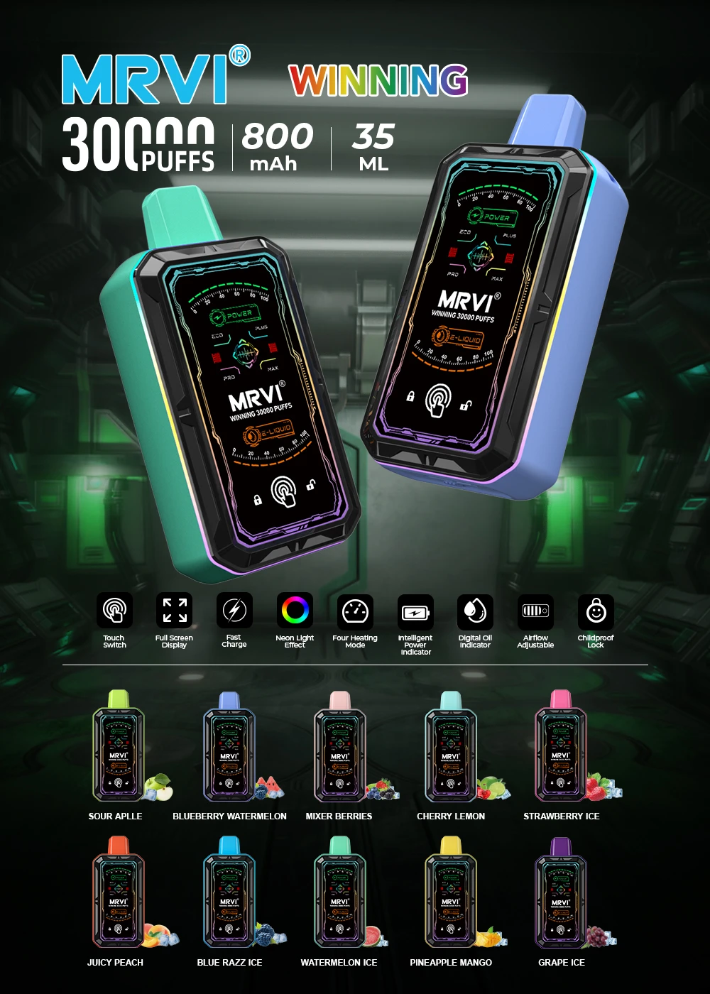 MRVI WINNING Touch Switch 30000パフ 使い捨て電子タバコ - image 11