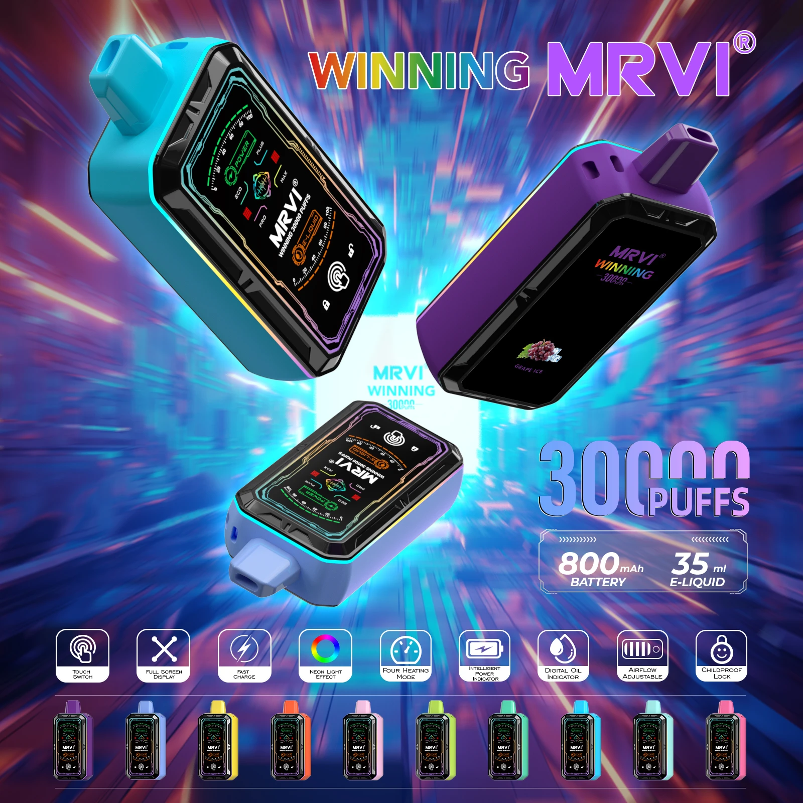 MRVI WINNING Touch Switch 30000パフ 使い捨て電子タバコ - image 8