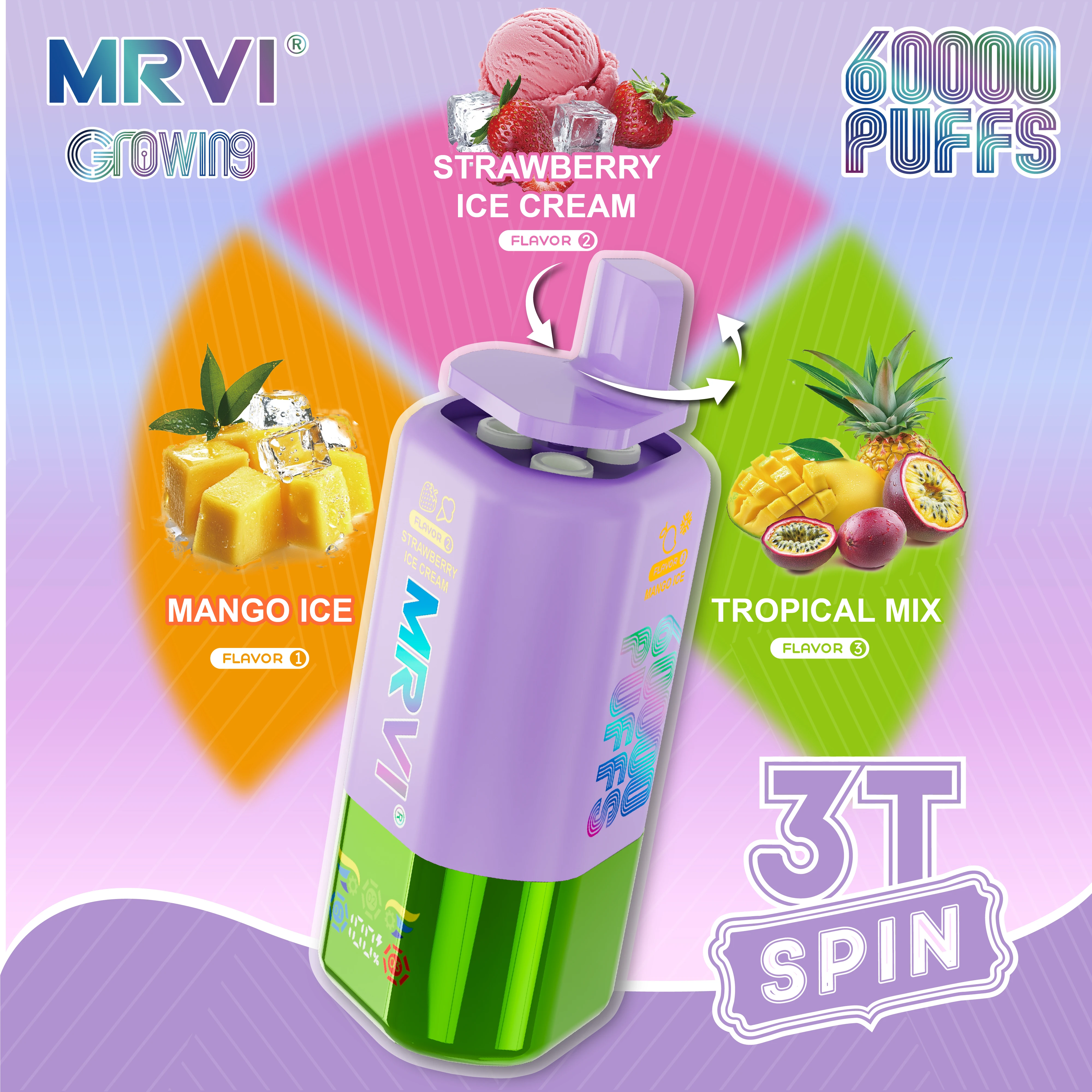 MRVI GROWING 3T SPIN 60000パフ 使い捨て電子タバコ - image 5