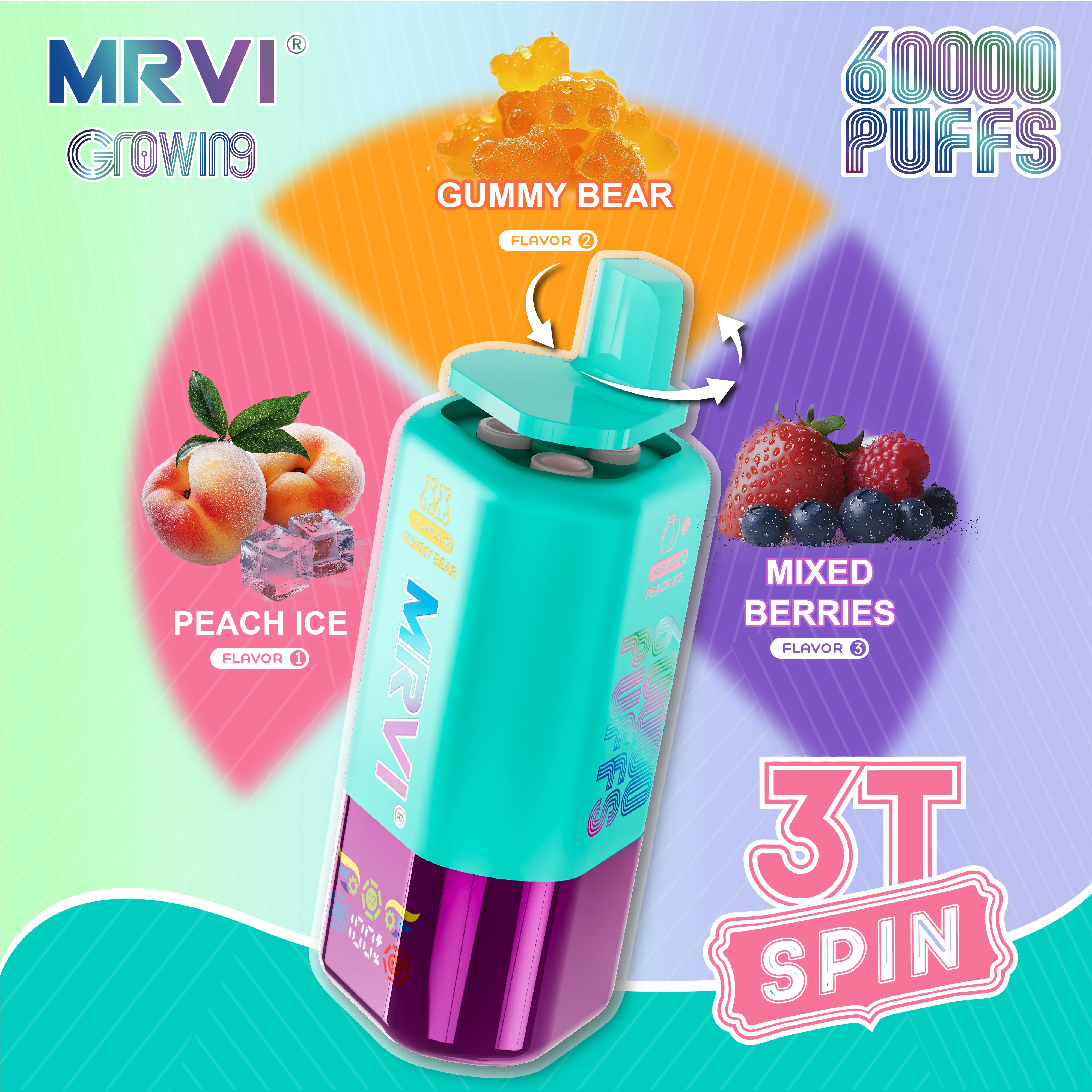 MRVI GROWING 3T SPIN 60000パフ 使い捨て電子タバコ - image 10