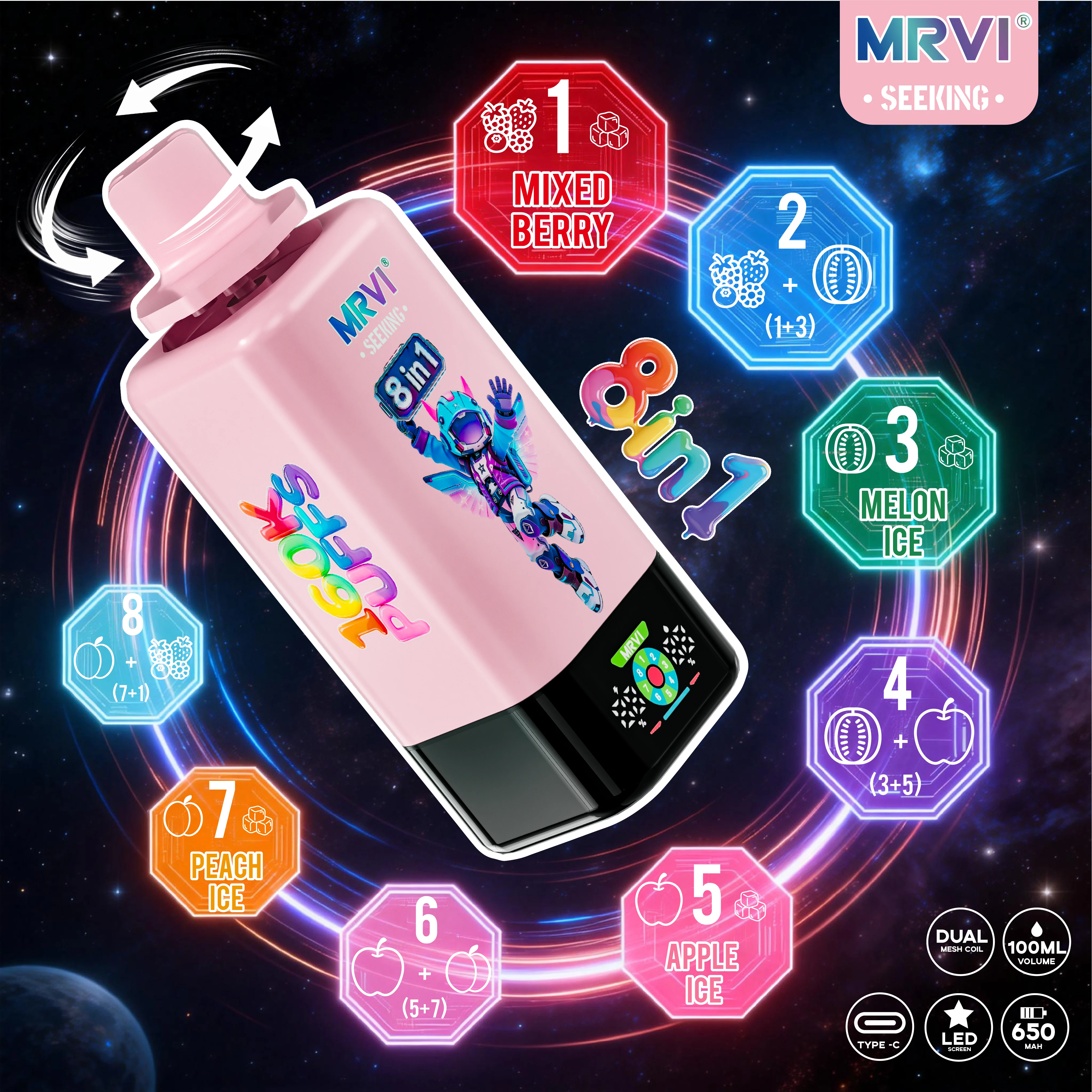 MRVI SEEKING 160000パフ 8-in-1 使い捨て電子タバコ - image 10