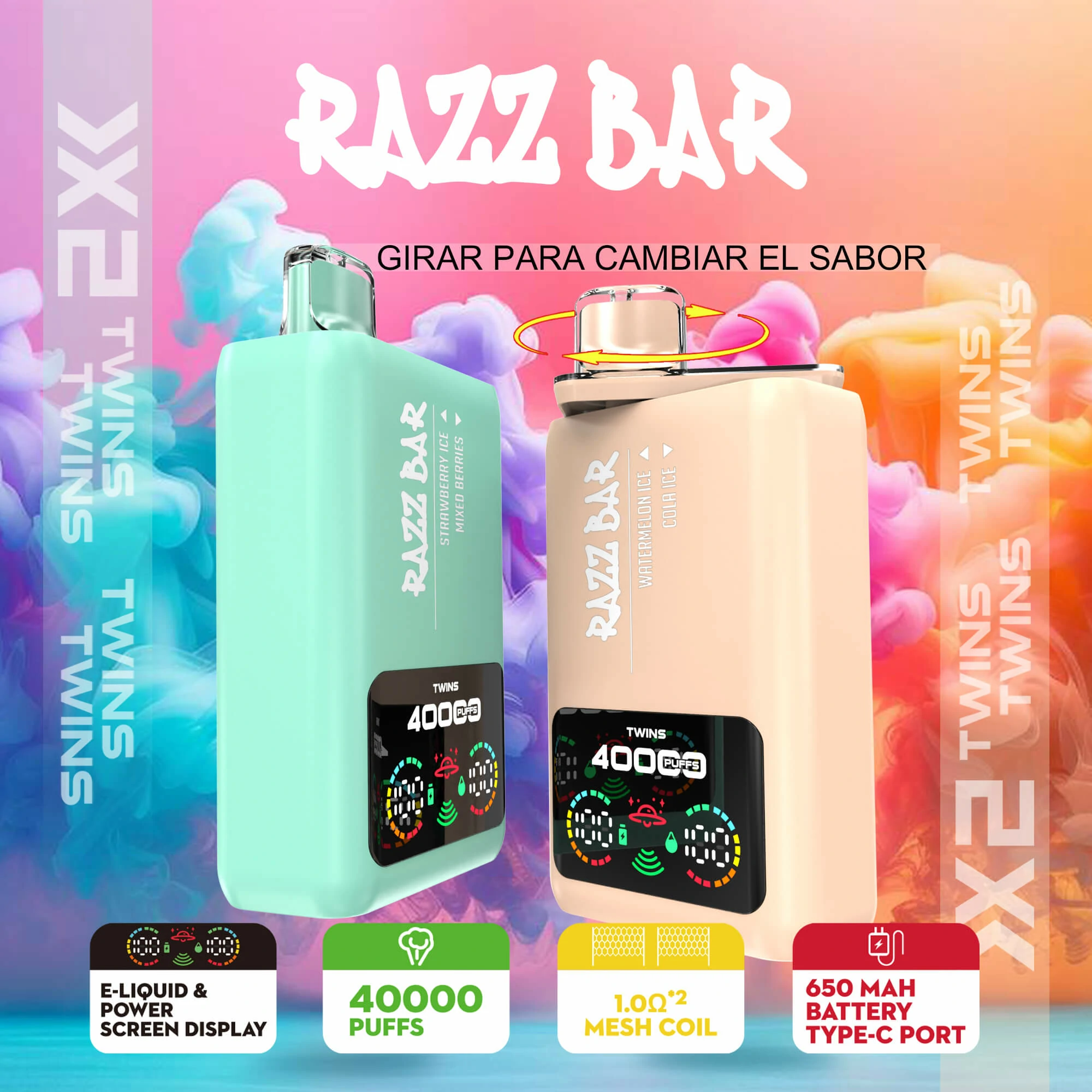Razz Bar 40000パフ 2-in-1 使い捨て電子タバコ - image 4
