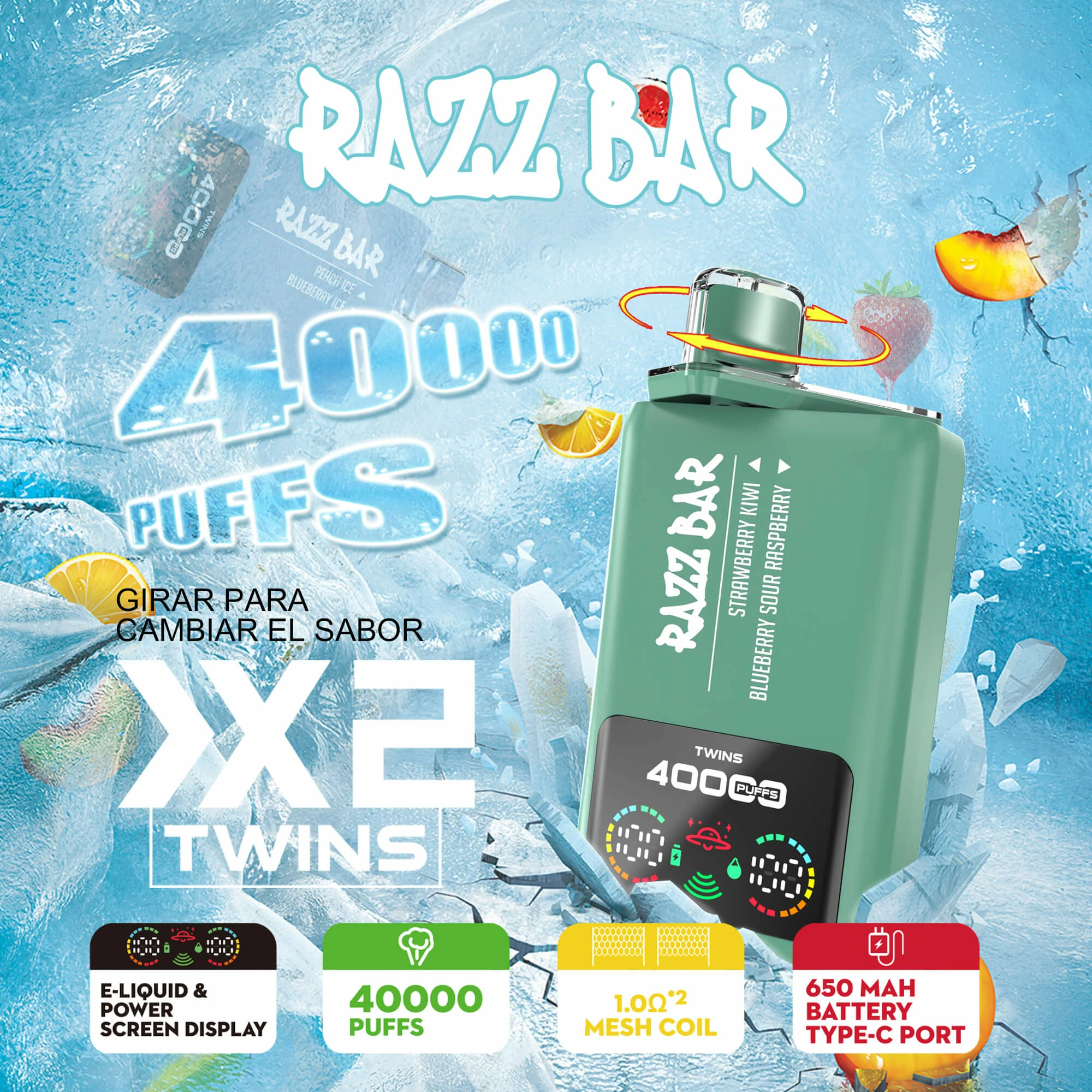 Razz Bar 40000パフ 2-in-1 使い捨て電子タバコ - image 6