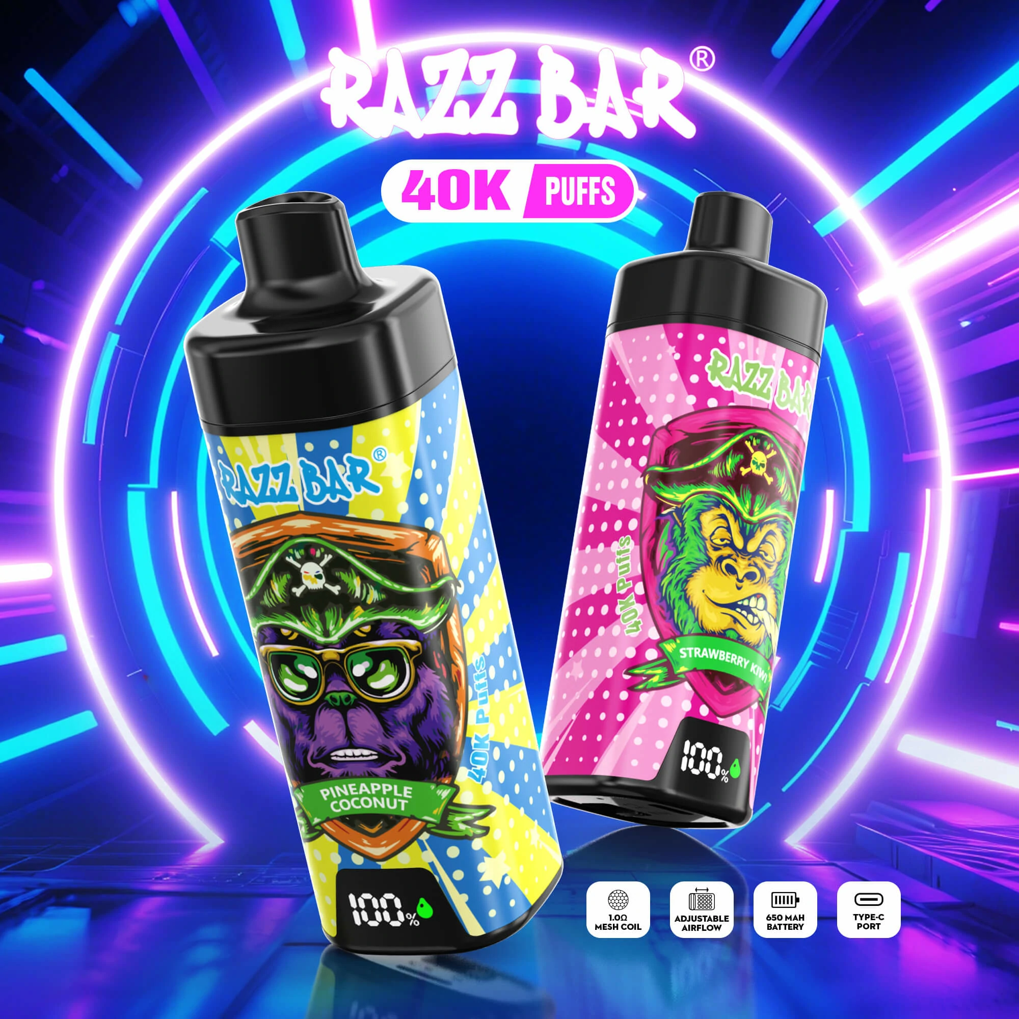 RAZZ Bar Smart Screen 40000パフ 使い捨て電子タバコ