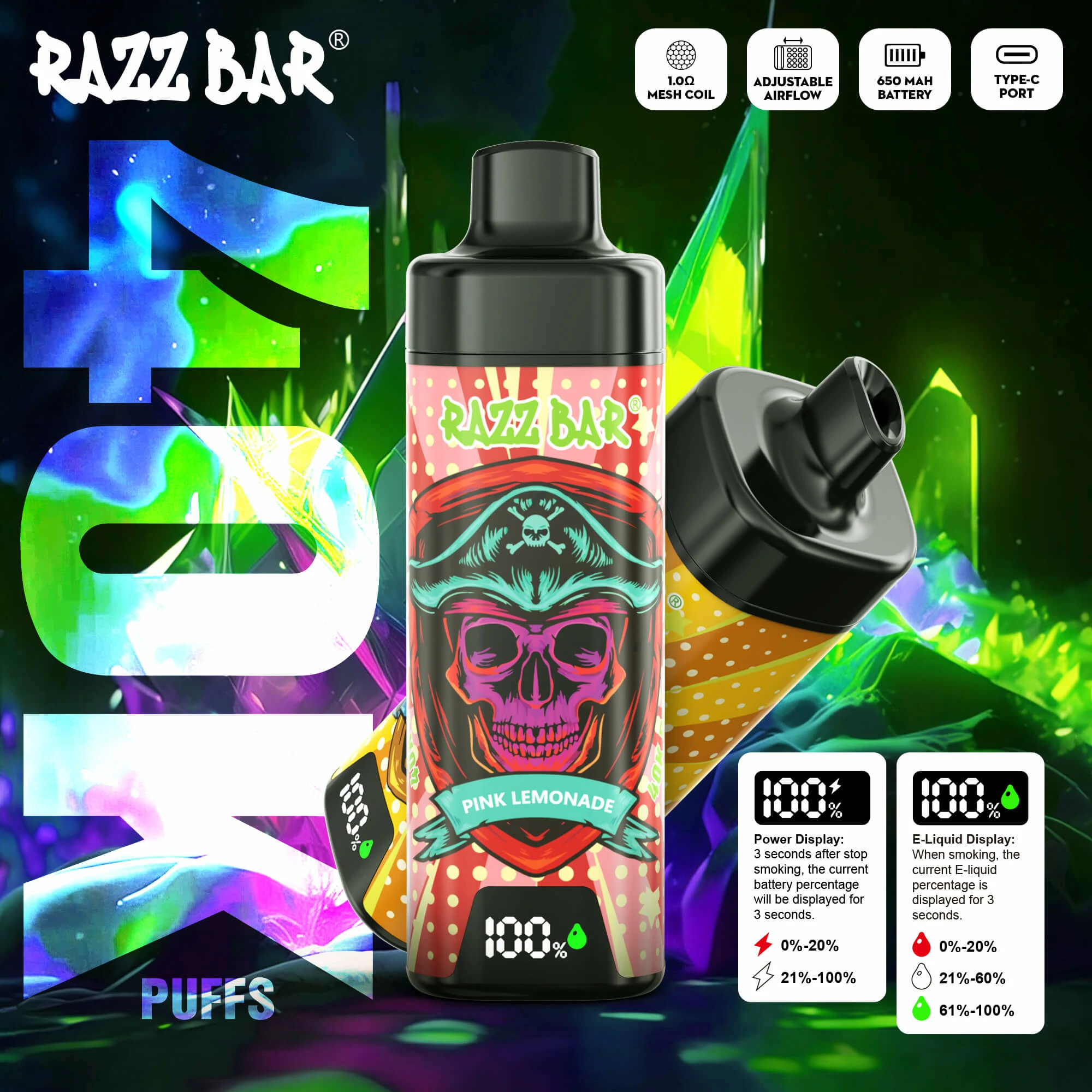 RAZZ Bar Smart Screen 40000パフ 使い捨て電子タバコ - image 2