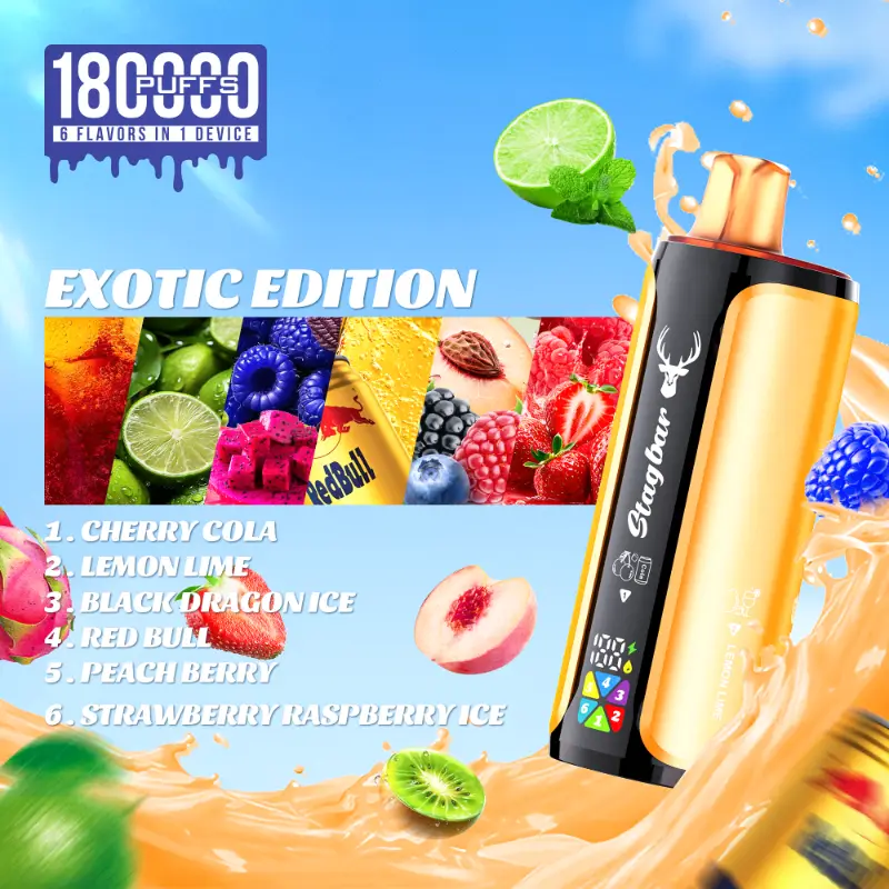 Stag Bar 180000パフ 6-in-1 使い捨て電子タバコ - image 4