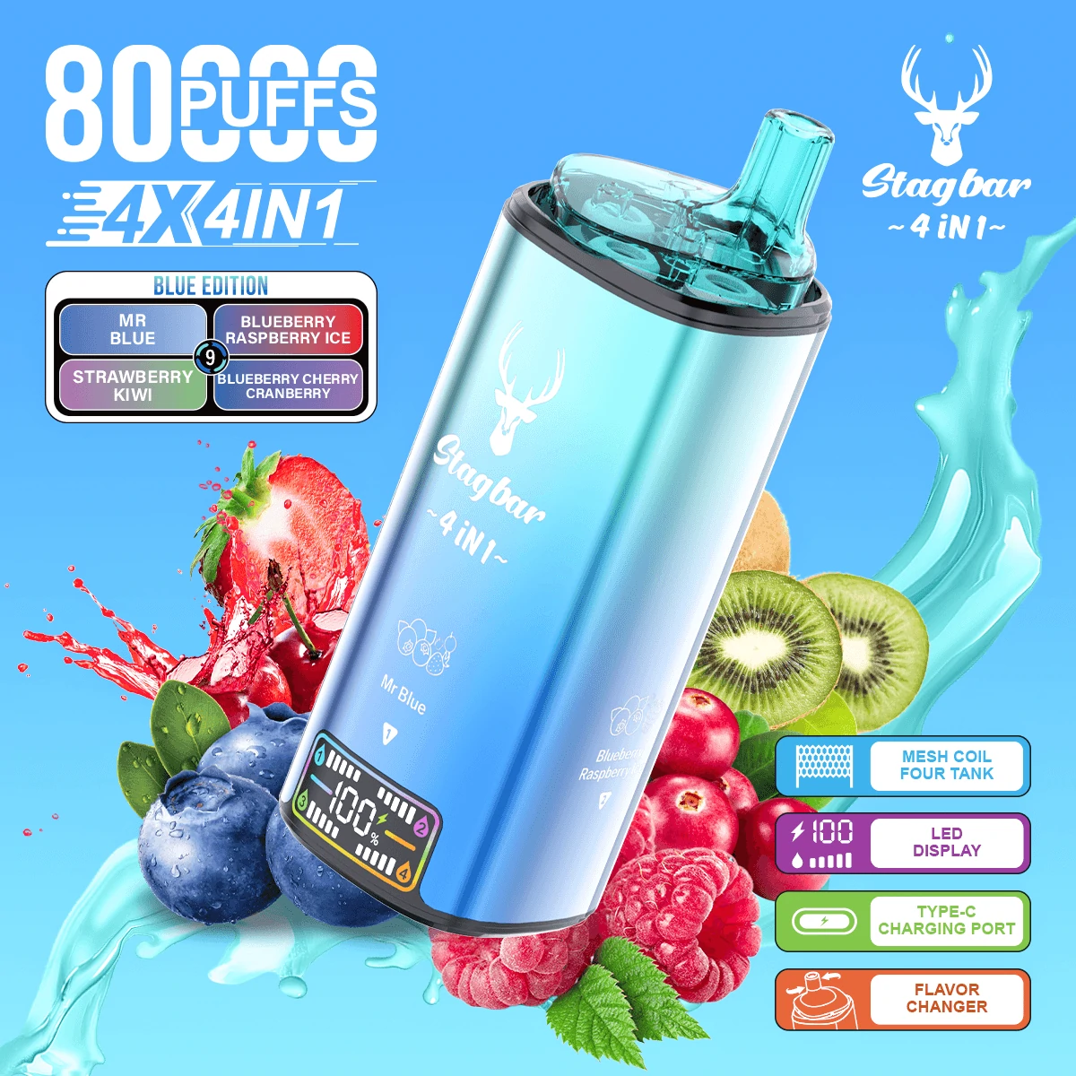 Stag Bar 80000パフ 4-in-1 使い捨て電子タバコ - image 8