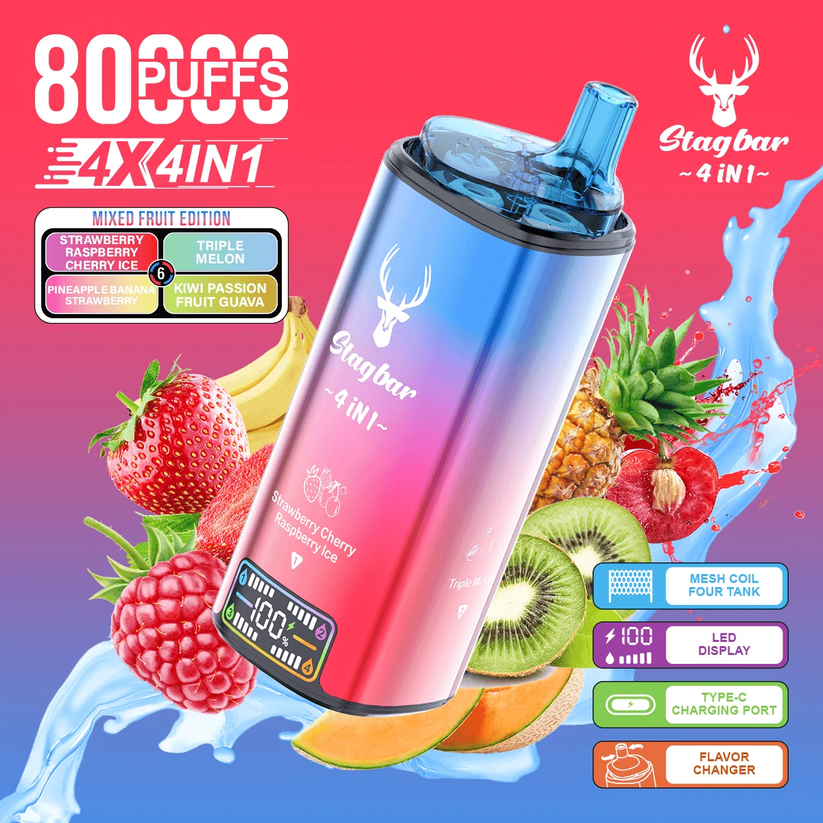 Stag Bar 80000パフ 4-in-1 使い捨て電子タバコ - image 10