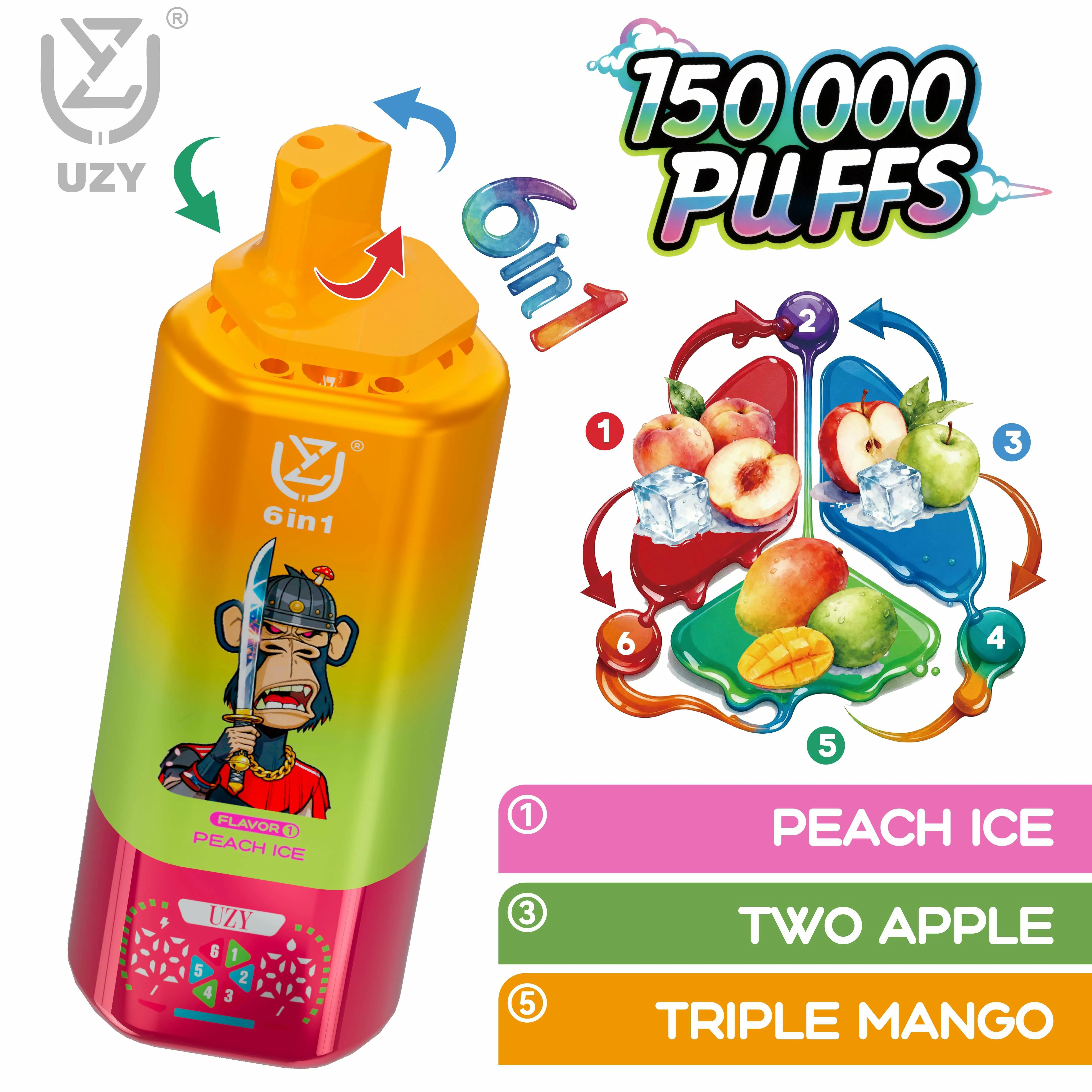 UZY 150000パフ 6-in-1 使い捨て電子タバコ - image 6
