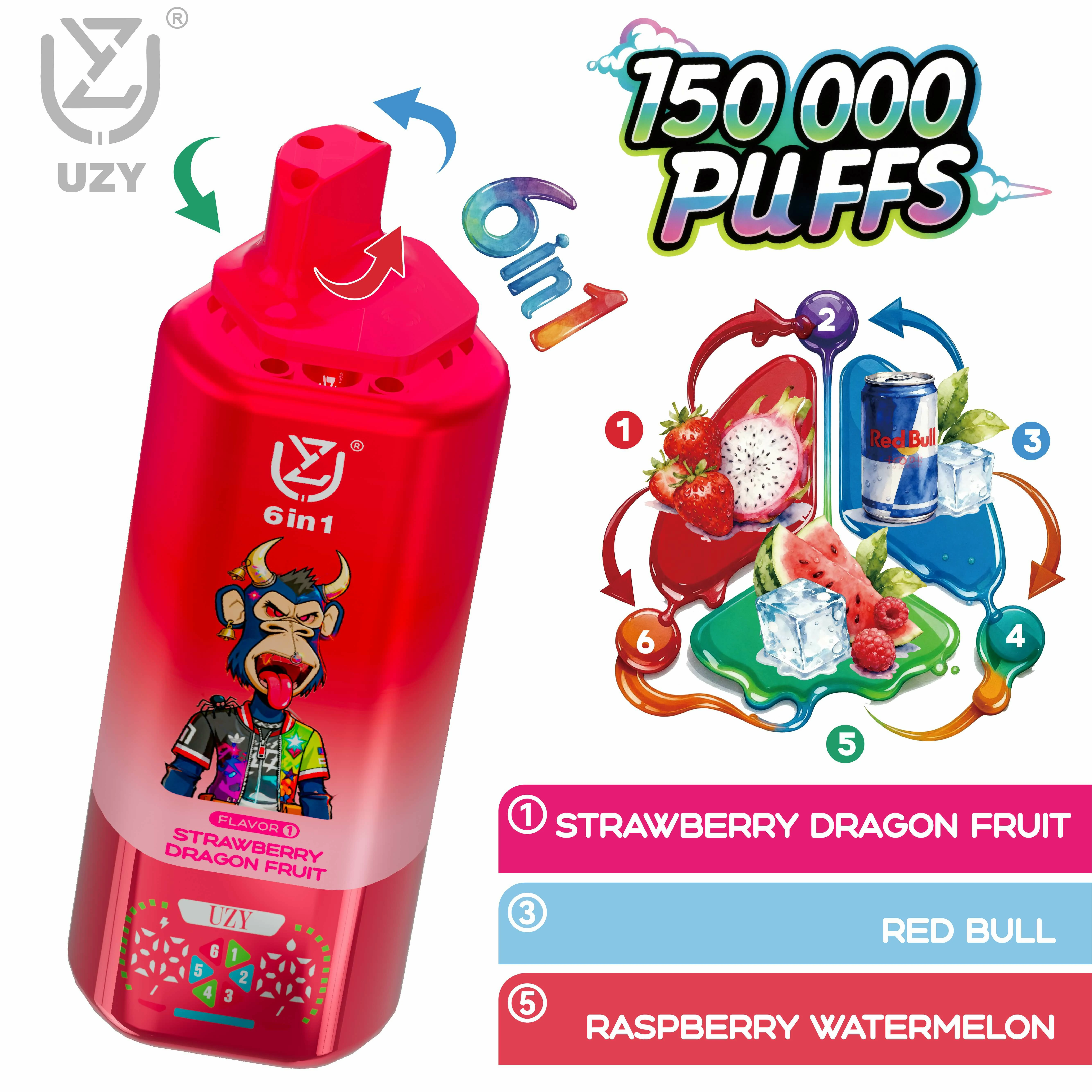 UZY 150000パフ 6-in-1 使い捨て電子タバコ - image 9