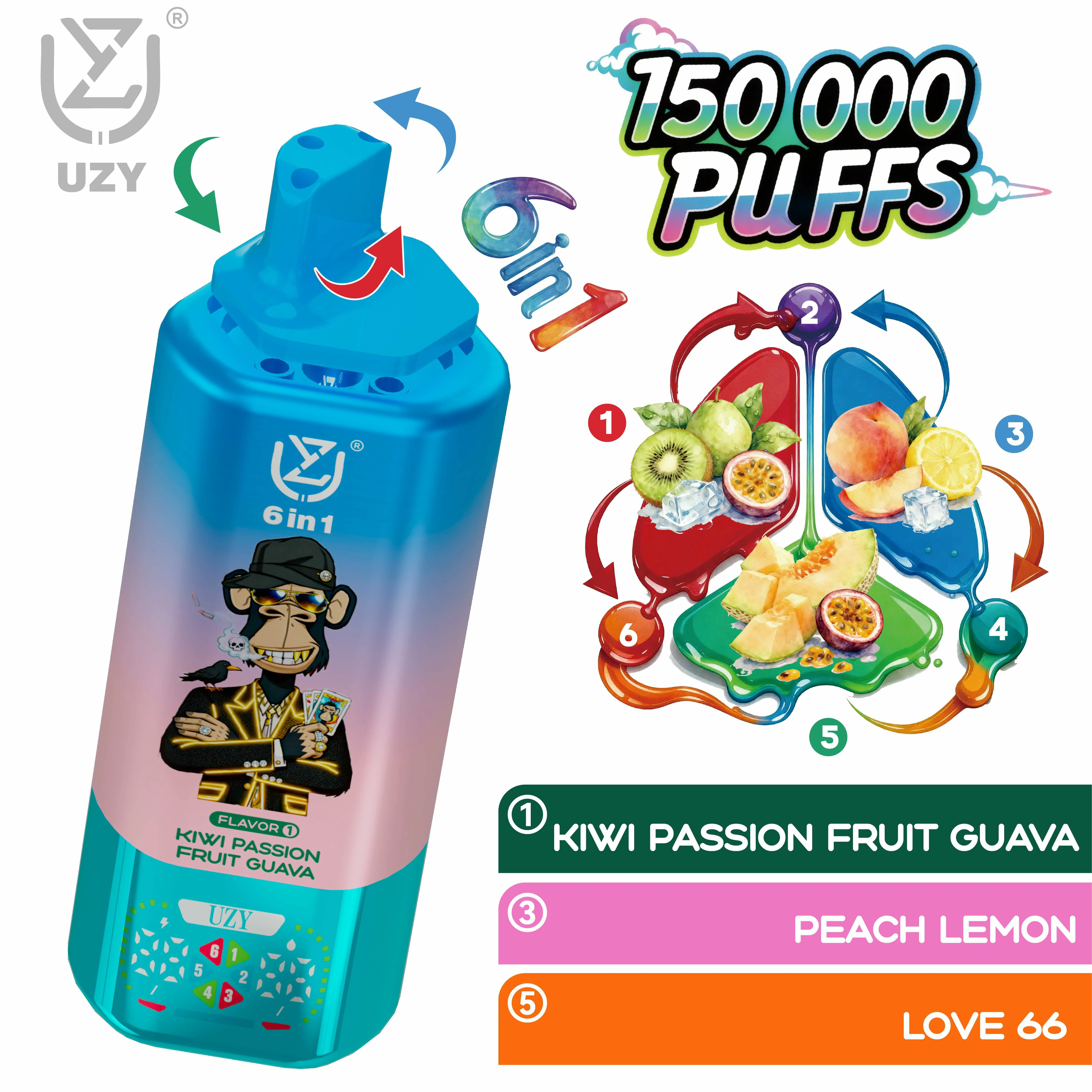 UZY 150000パフ 6-in-1 使い捨て電子タバコ - image 7