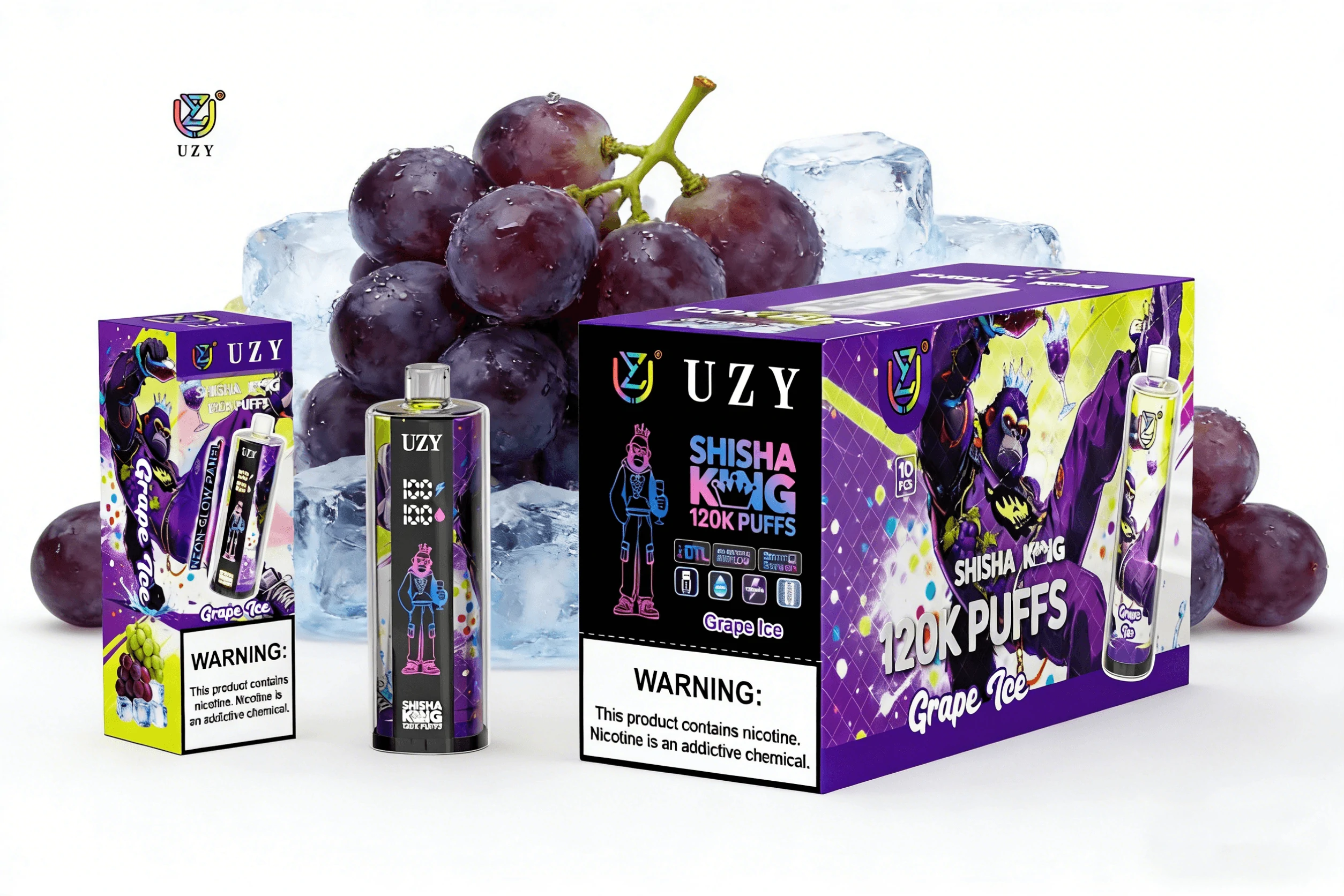 UZY Shisha HOOKAH KING 120000パフ 使い捨て電子タバコ - image 3