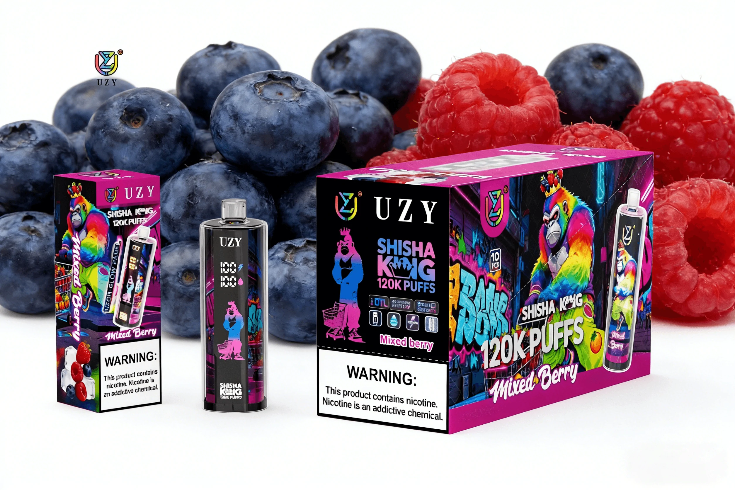 UZY Shisha HOOKAH KING 120000パフ 使い捨て電子タバコ - image 8