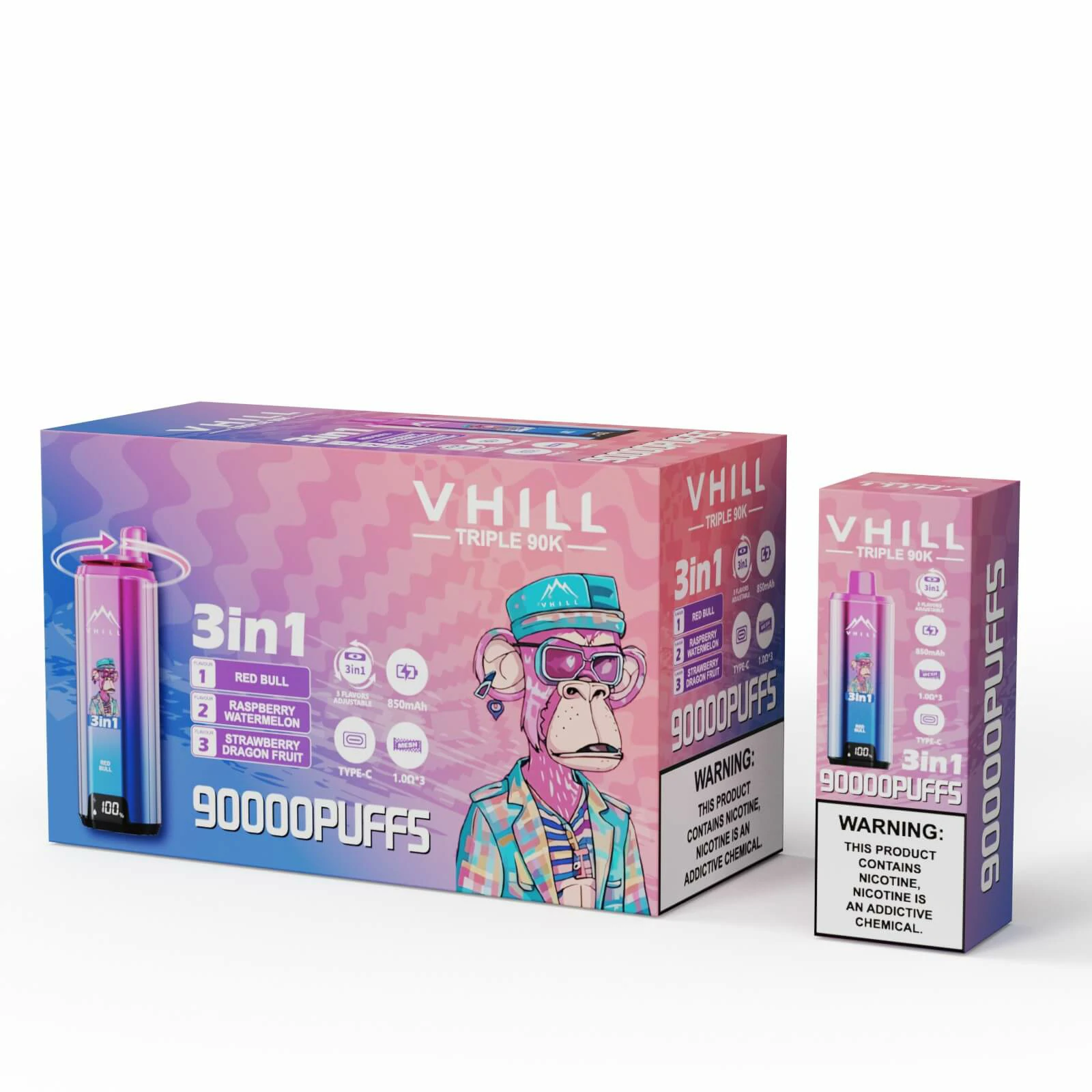 VHILL TRIPLE 90000パフ 3-in-1 使い捨て電子タバコ - image 4