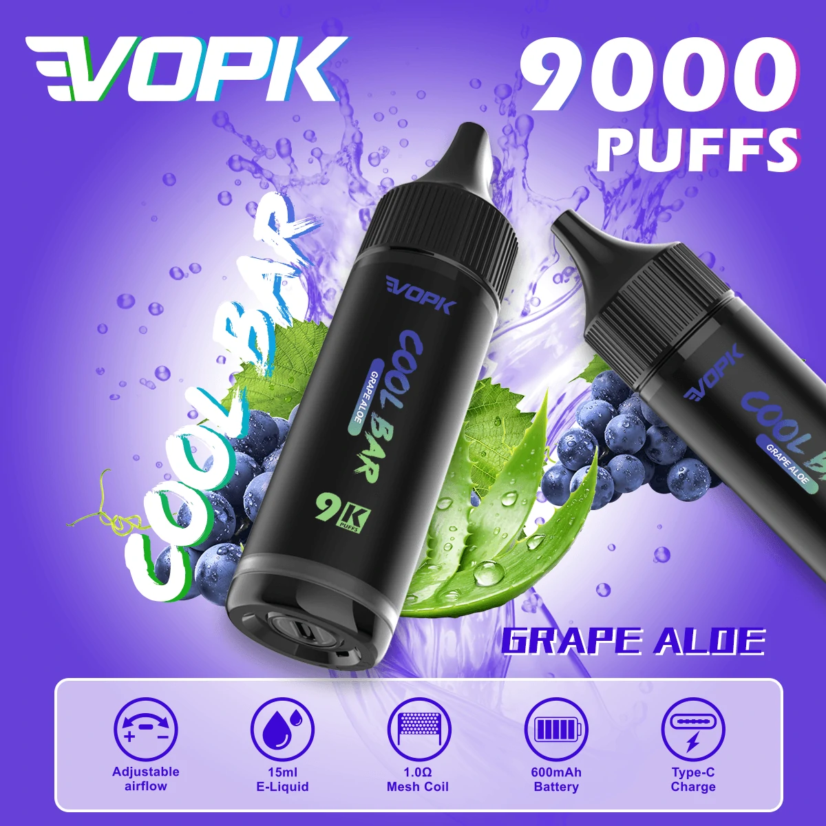 VOPK COOL Bar 9000パフ 使い捨て電子タバコ - image 5