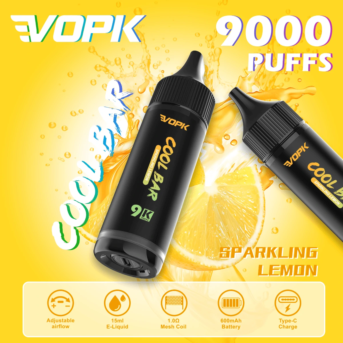 VOPK COOL Bar 9000パフ 使い捨て電子タバコ - image 4