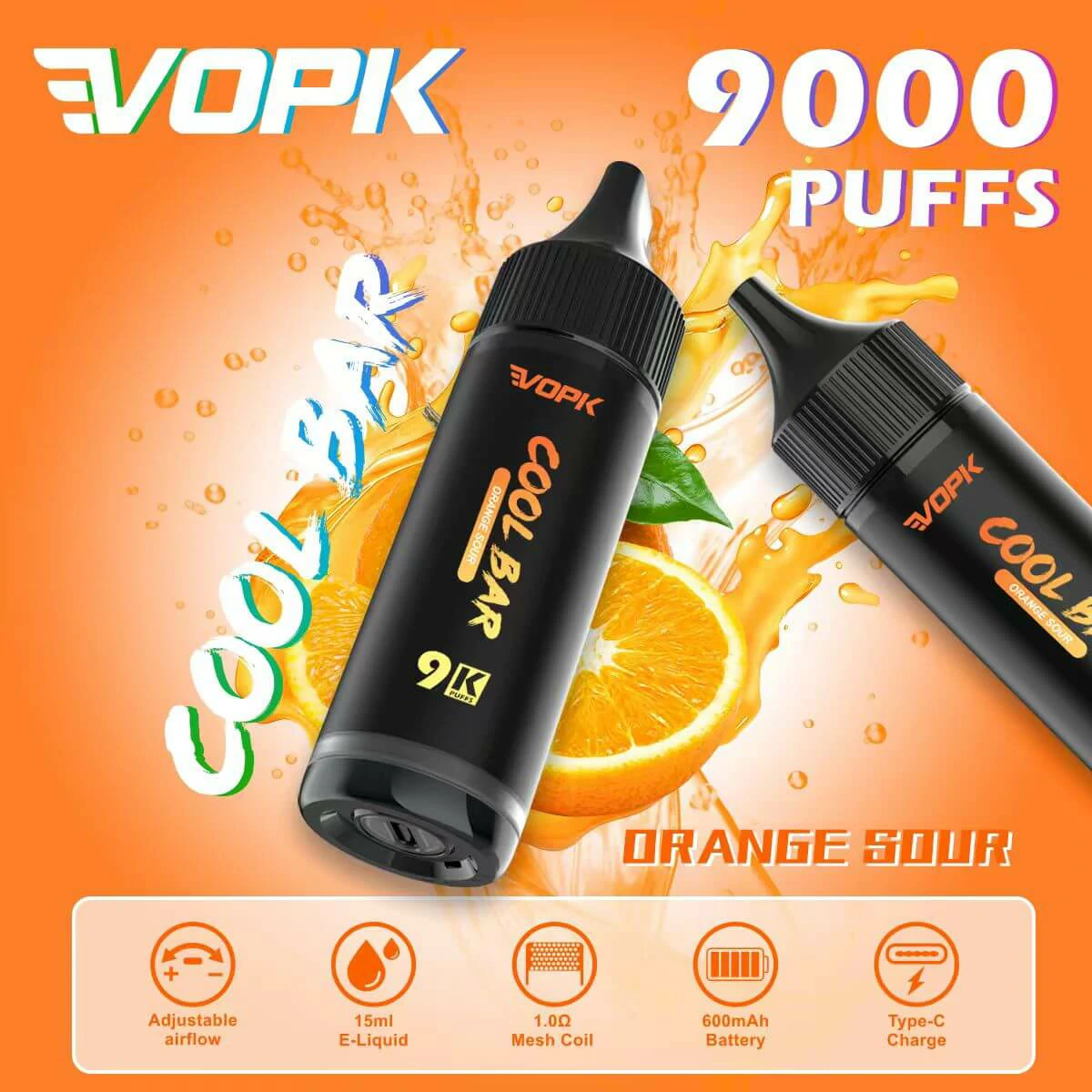 VOPK COOL Bar 9000パフ 使い捨て電子タバコ - image 2