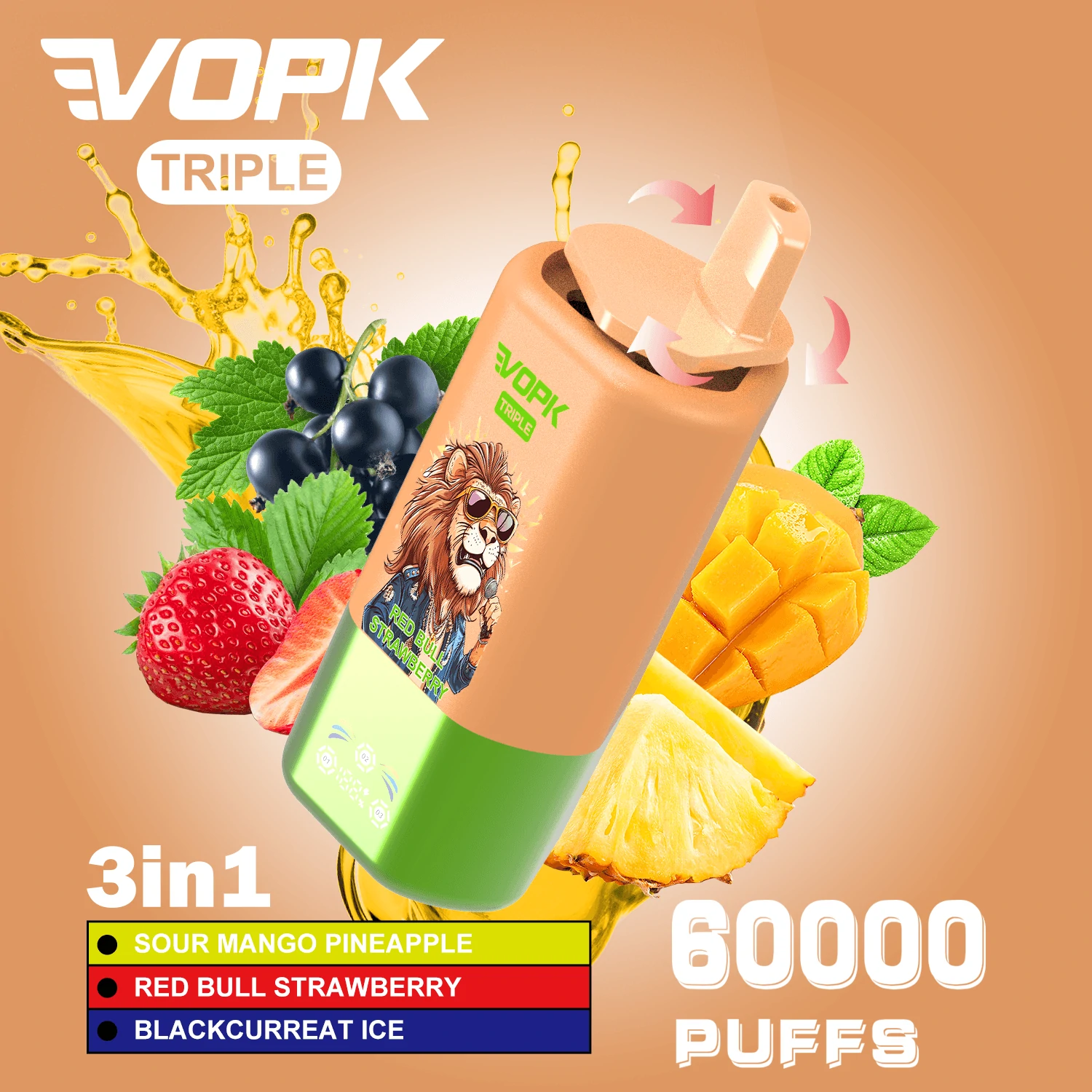 VOPK 60000パフ 3-in-1 使い捨て電子タバコ - image 5