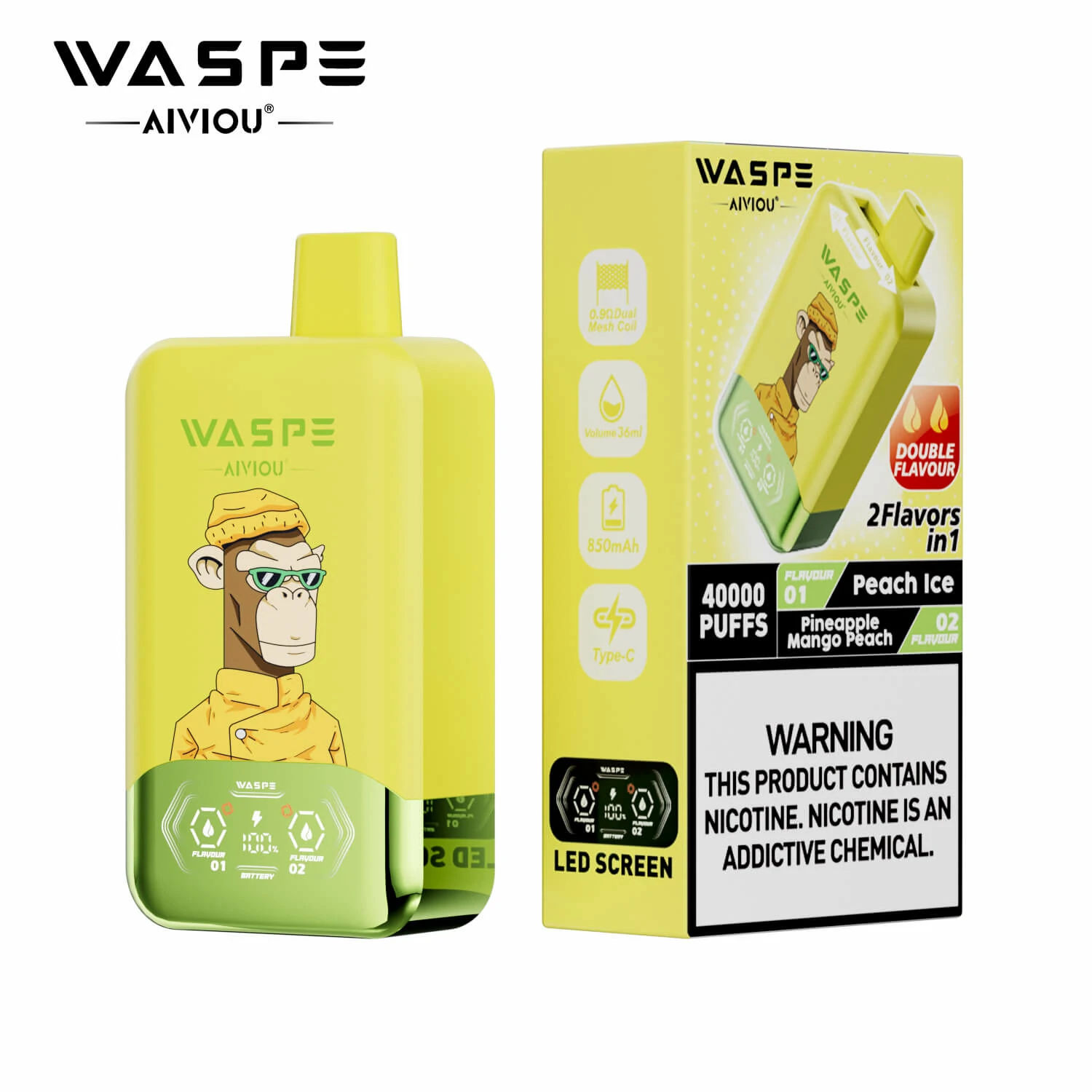 WASPE AIVIOU 40000パフ 2-in-1 使い捨て電子タバコ - image 5