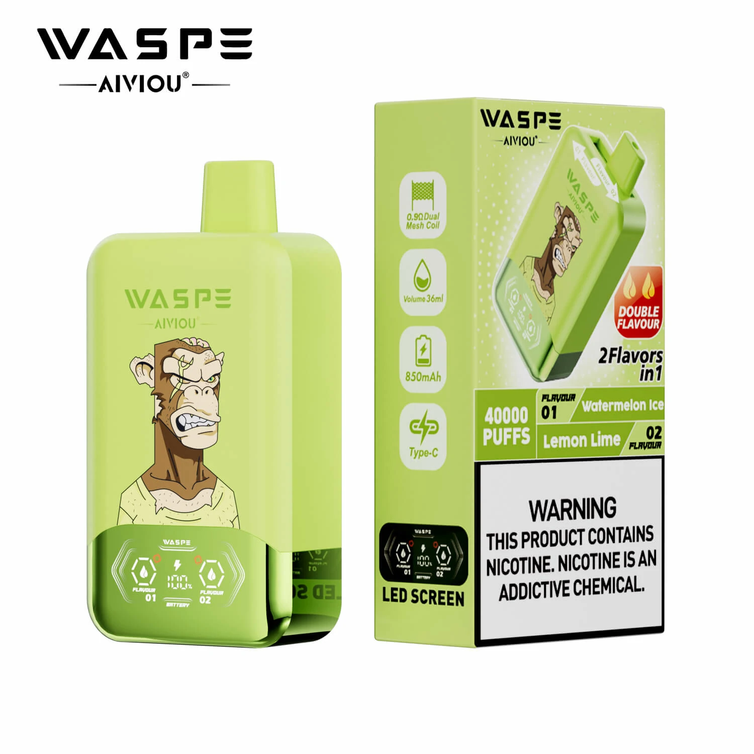WASPE AIVIOU 40000パフ 2-in-1 使い捨て電子タバコ - image 6