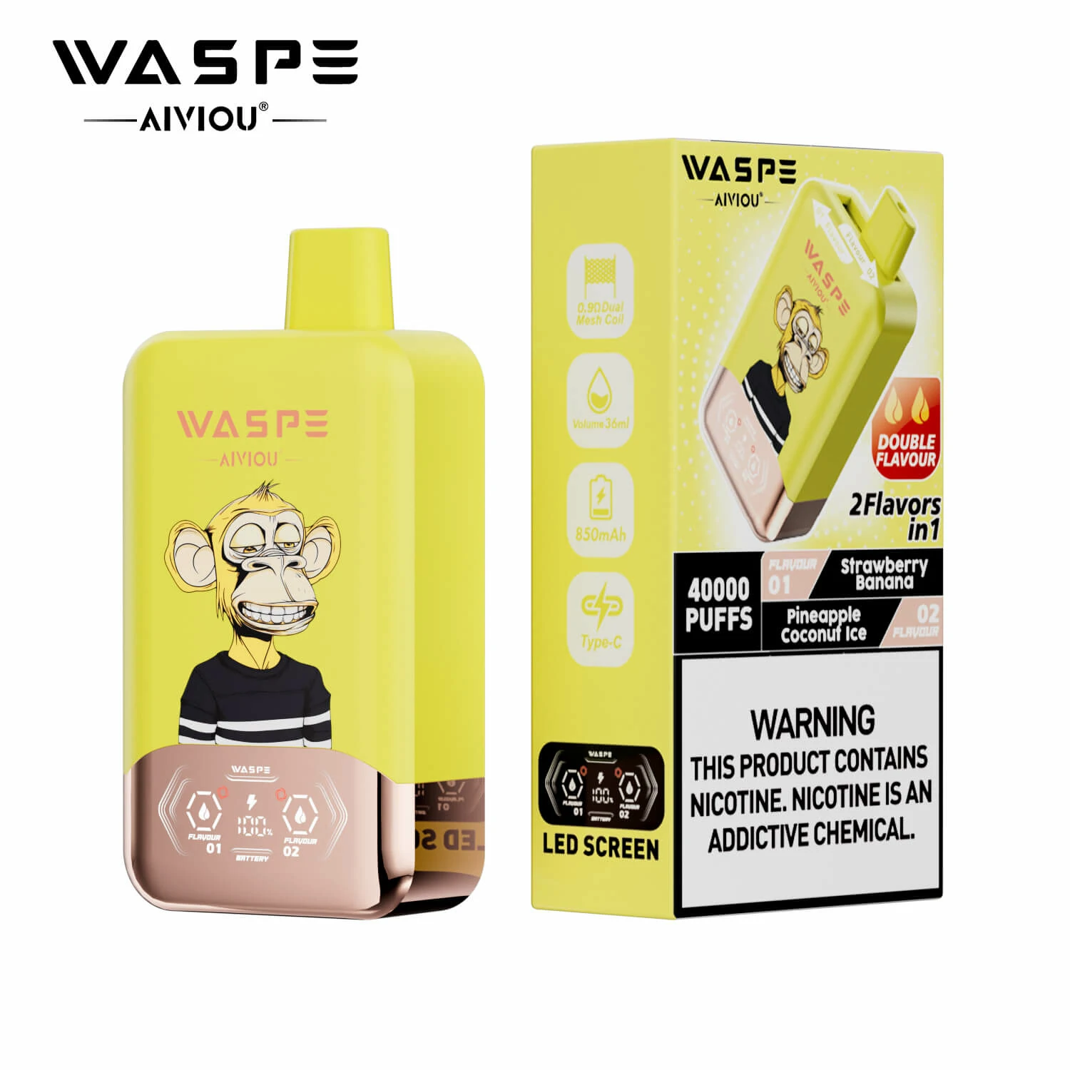 WASPE AIVIOU 40000パフ 2-in-1 使い捨て電子タバコ - image 7