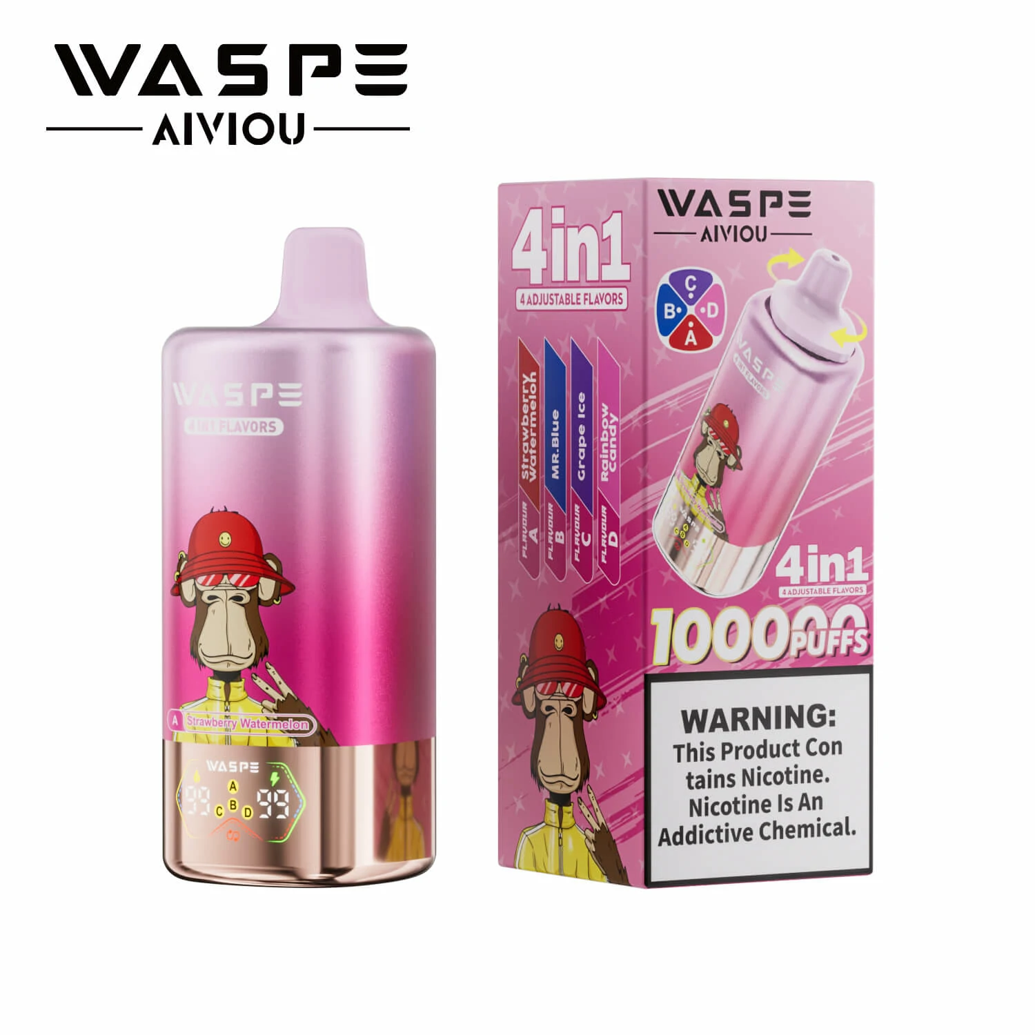 WASPE AIVIOU 100000パフ 4-in-1 使い捨て電子タバコ - image 2