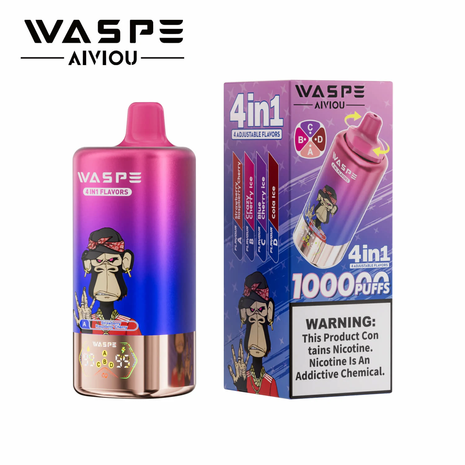 WASPE AIVIOU 100000パフ 4-in-1 使い捨て電子タバコ - image 4