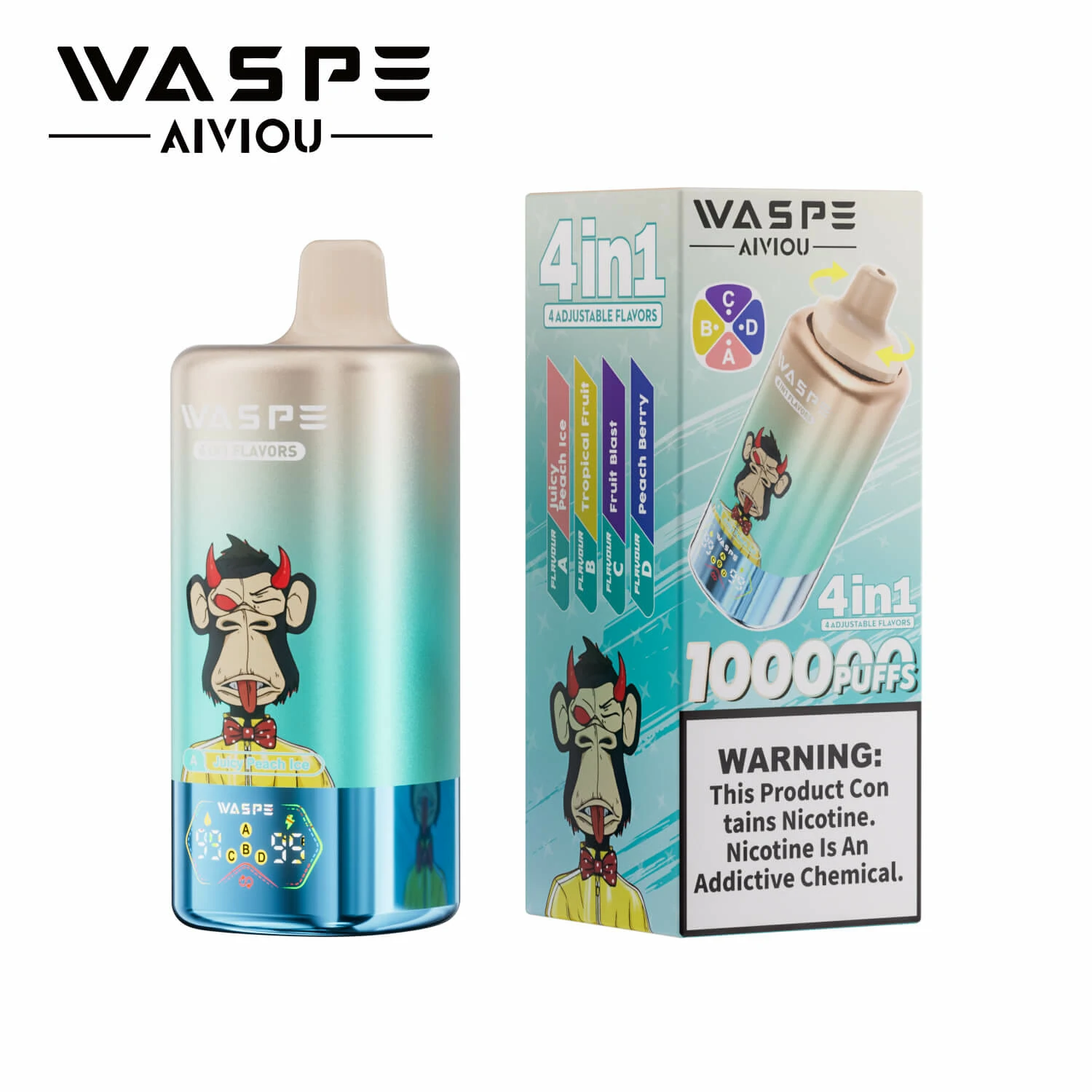 WASPE AIVIOU 100000パフ 4-in-1 使い捨て電子タバコ - image 8