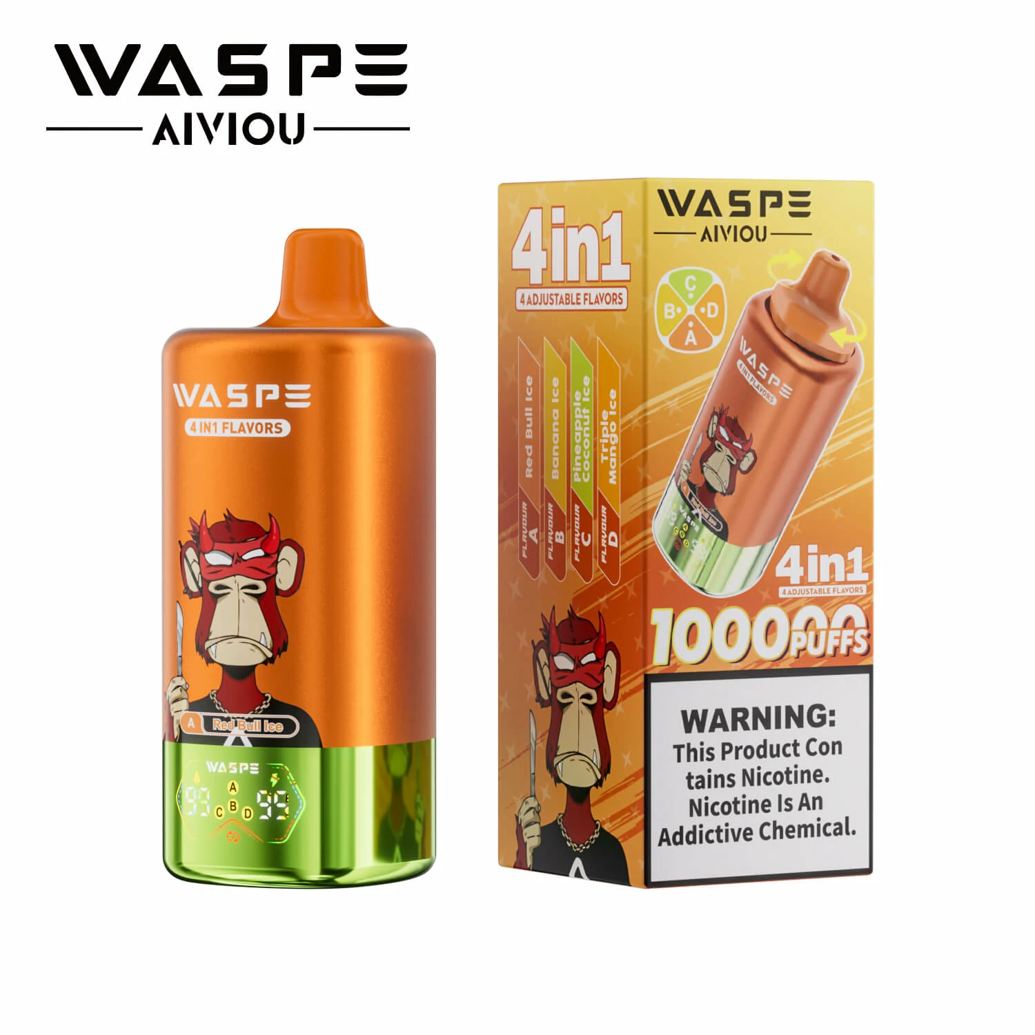 WASPE AIVIOU 100000パフ 4-in-1 使い捨て電子タバコ - image 3