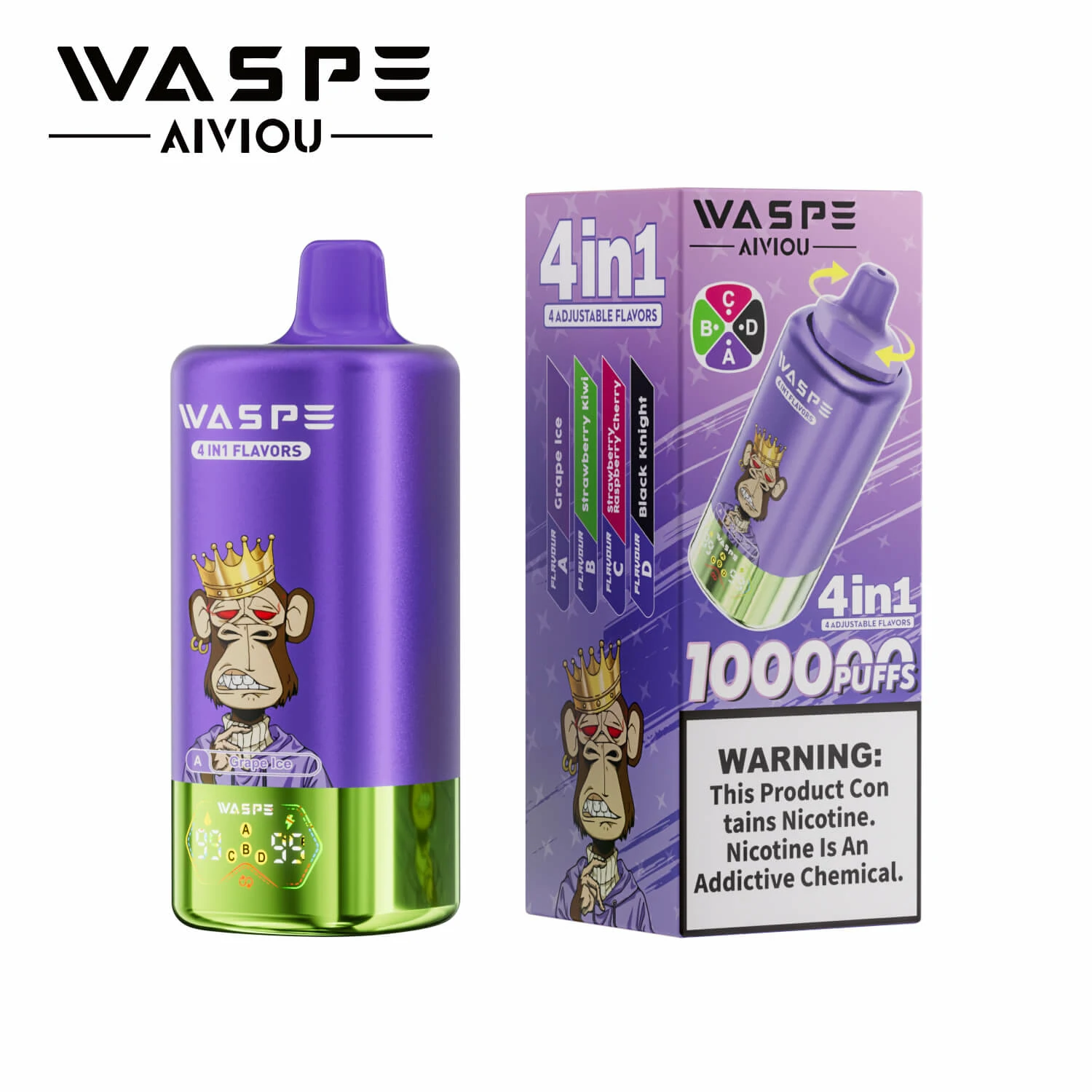 WASPE AIVIOU 100000パフ 4-in-1 使い捨て電子タバコ - image 9