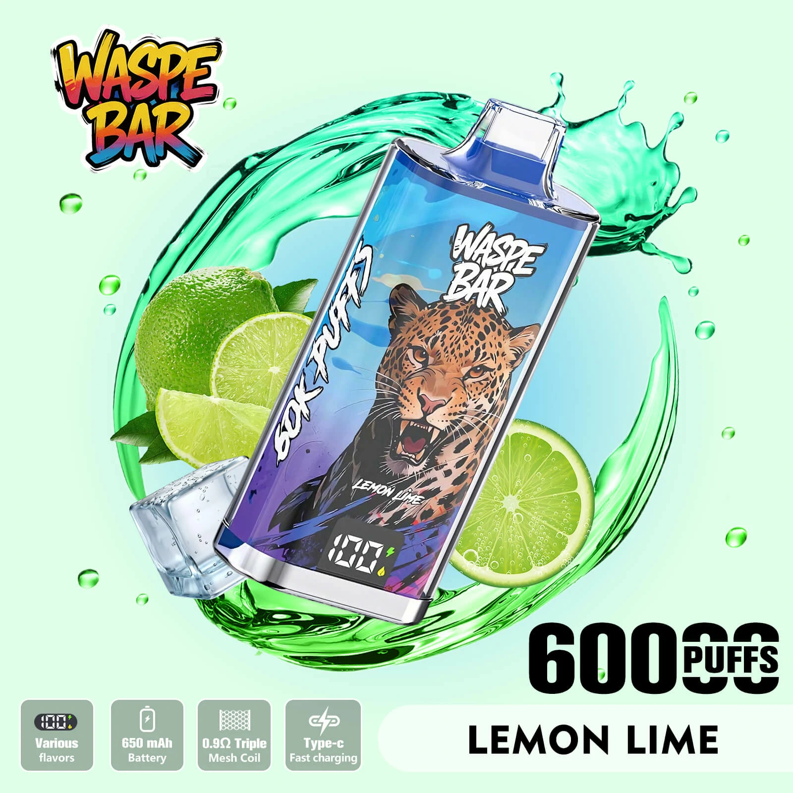 WASPE Bar 60000パフ 3-in-1 使い捨て電子タバコ - image 5