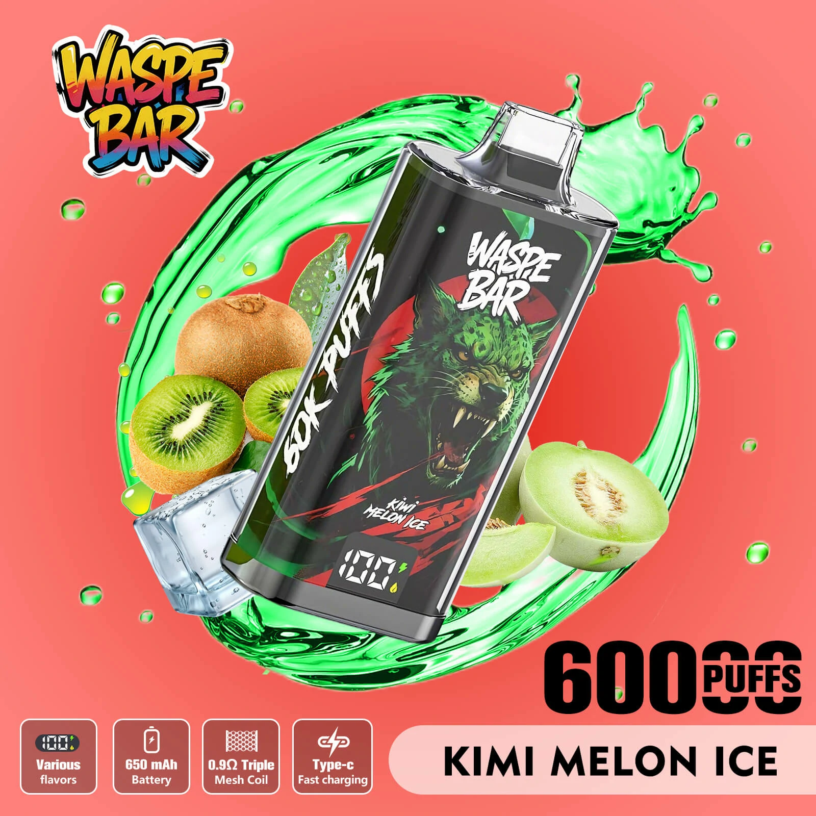 WASPE Bar 60000パフ 3-in-1 使い捨て電子タバコ - image 3